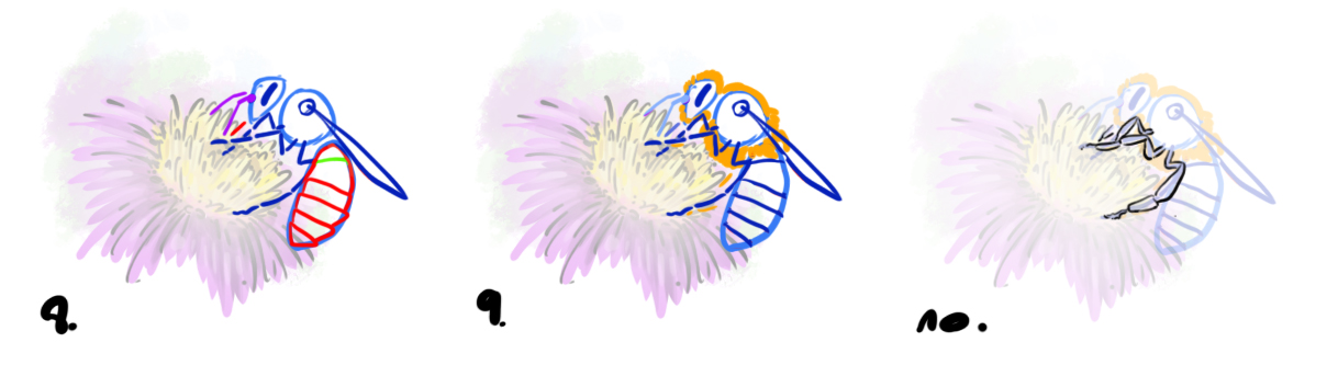 dessiner une abeille étape par étape 3