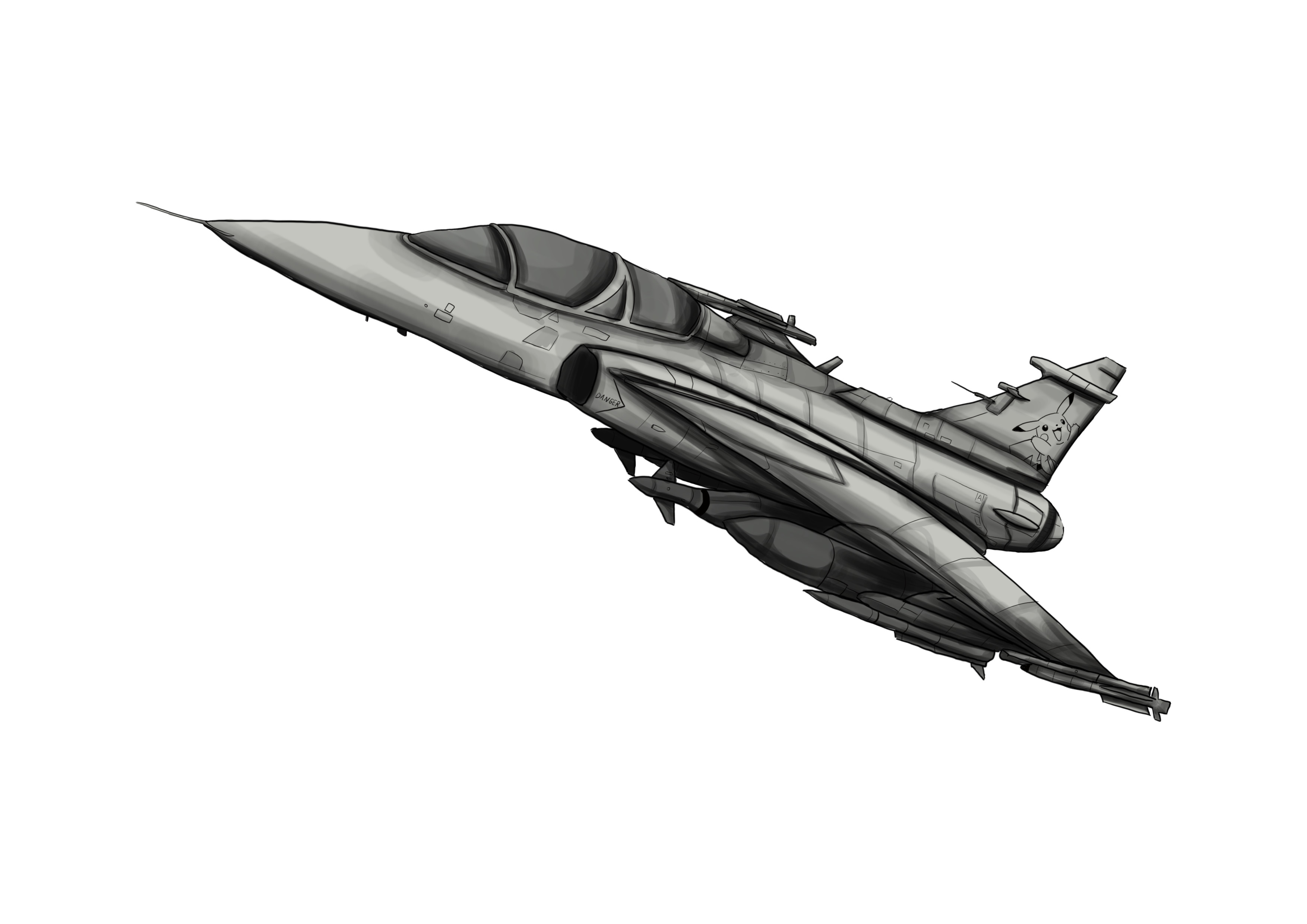 accentuer les ombres dans les recoins et les rainures pour l’avion