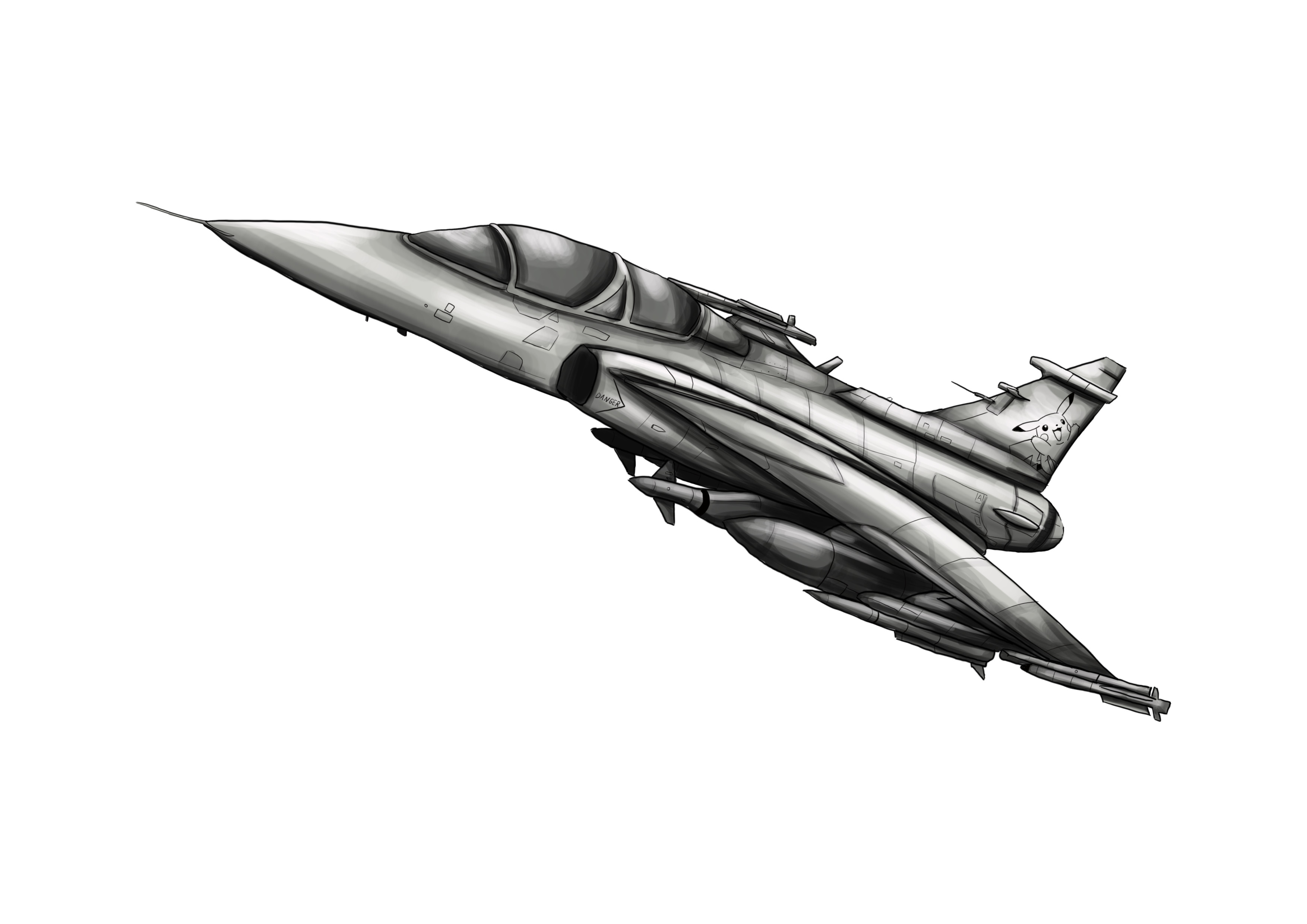 Apporter la touche de lumière au dessin d'avion de chasse