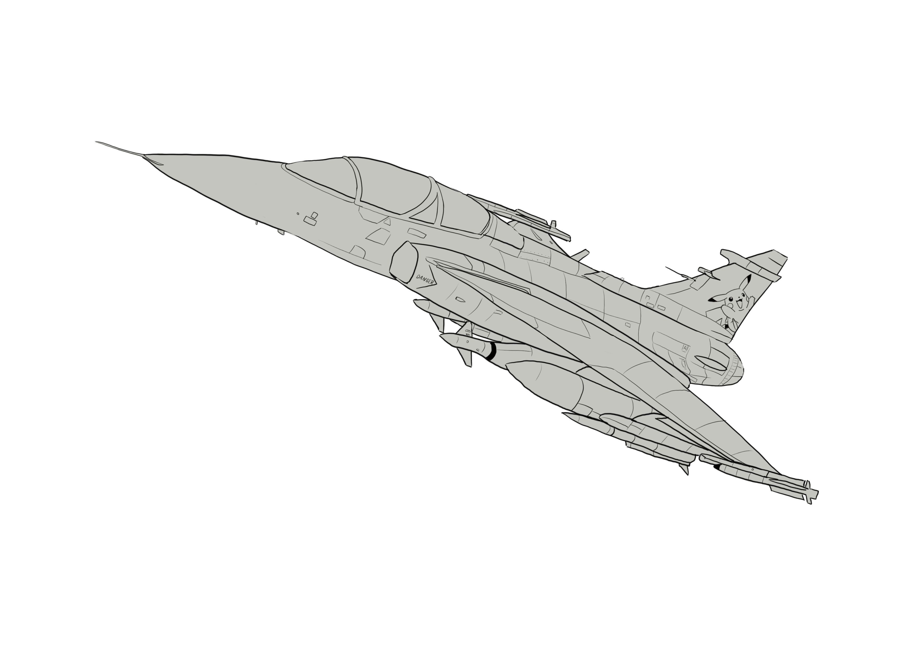 colorier en gris l’avion de chasse