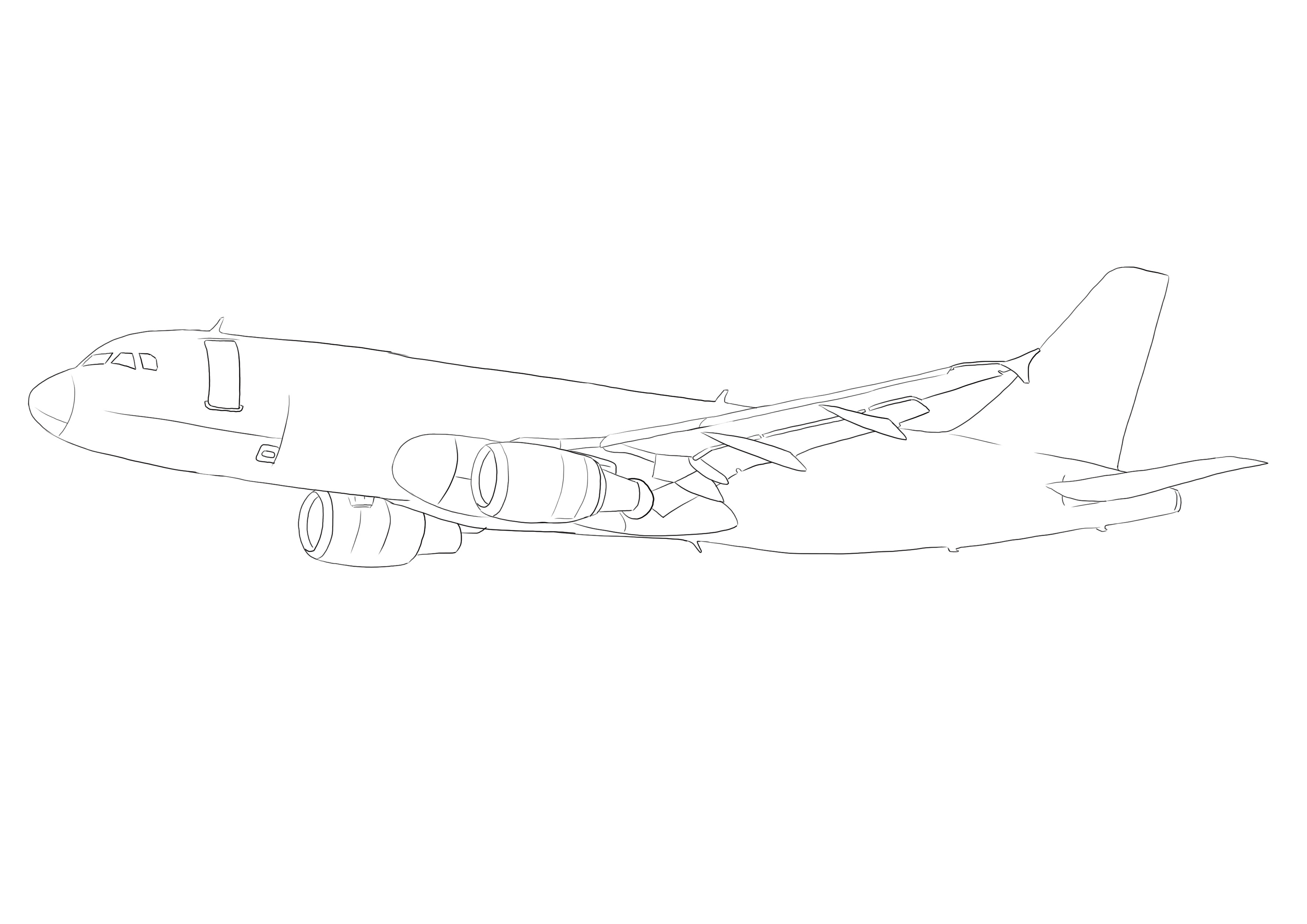 dessiner les traits en noir pour l’avion