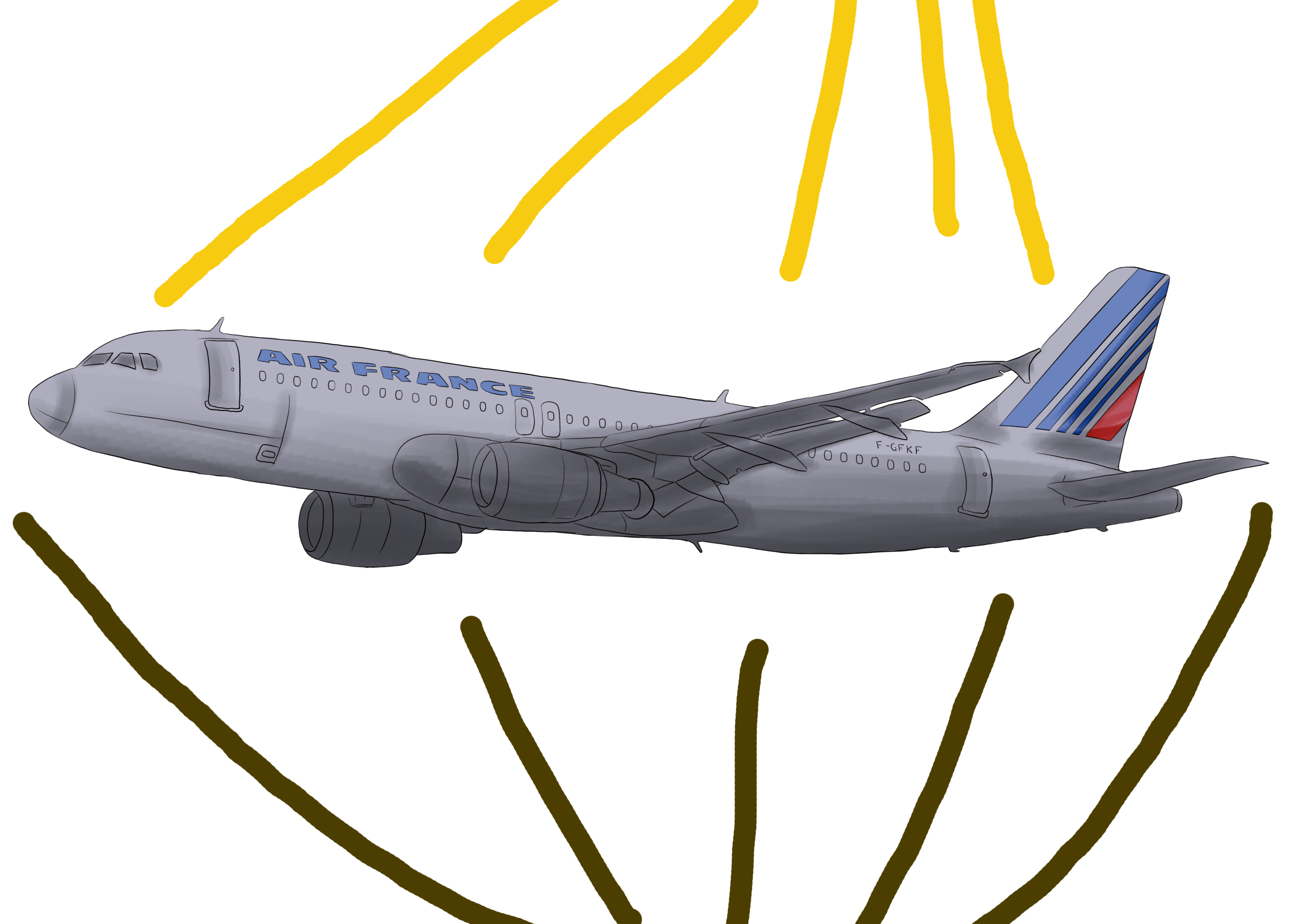 appliquer les ombres et les lumières au dessin d’avion