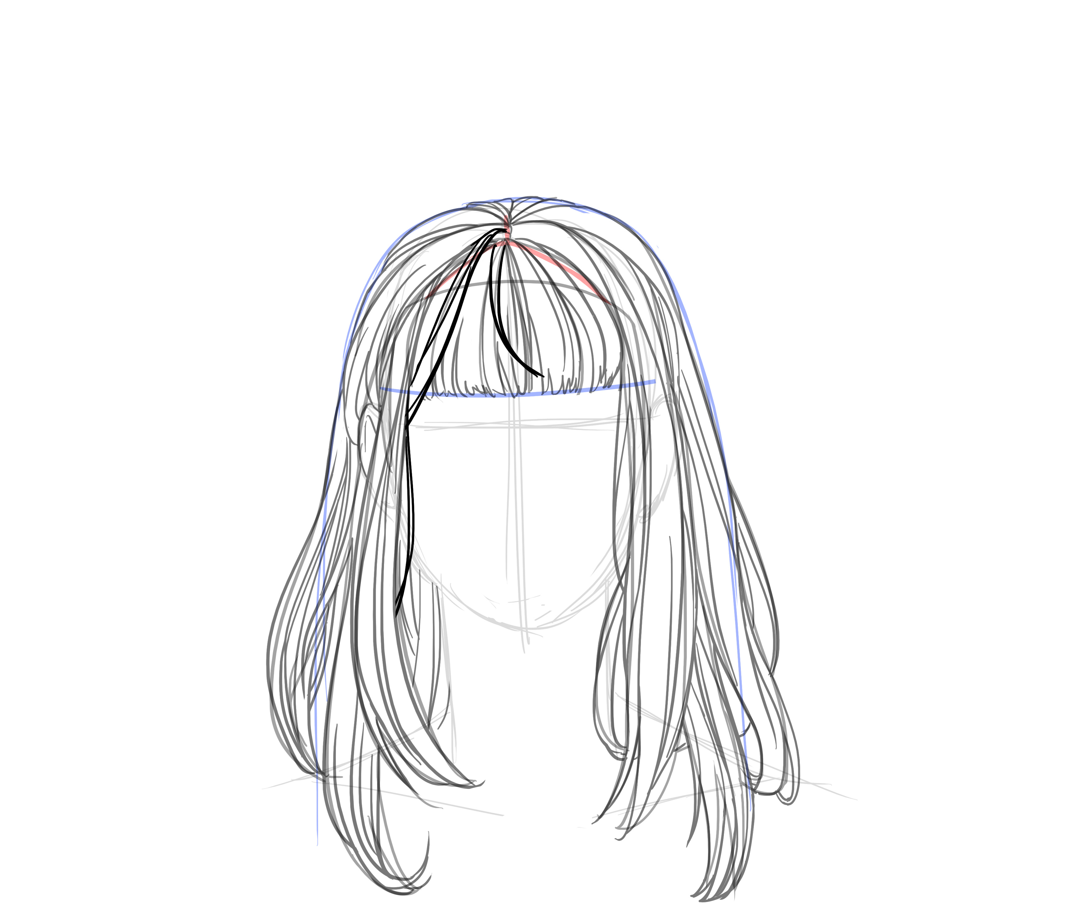 effet décoiffé des cheveux longs et lisses