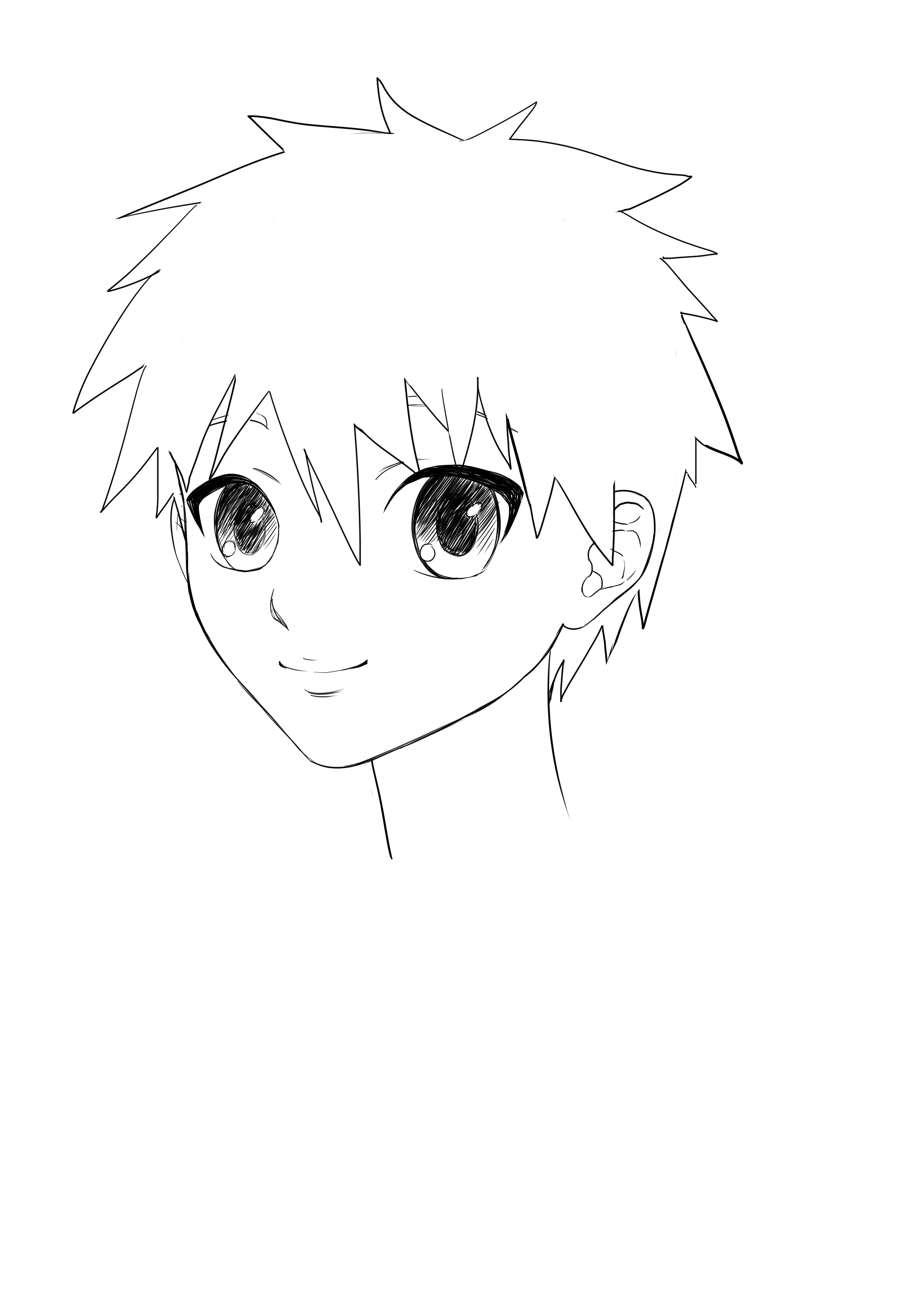 dessiner des cheveux de garçon manga courts et frisés 2