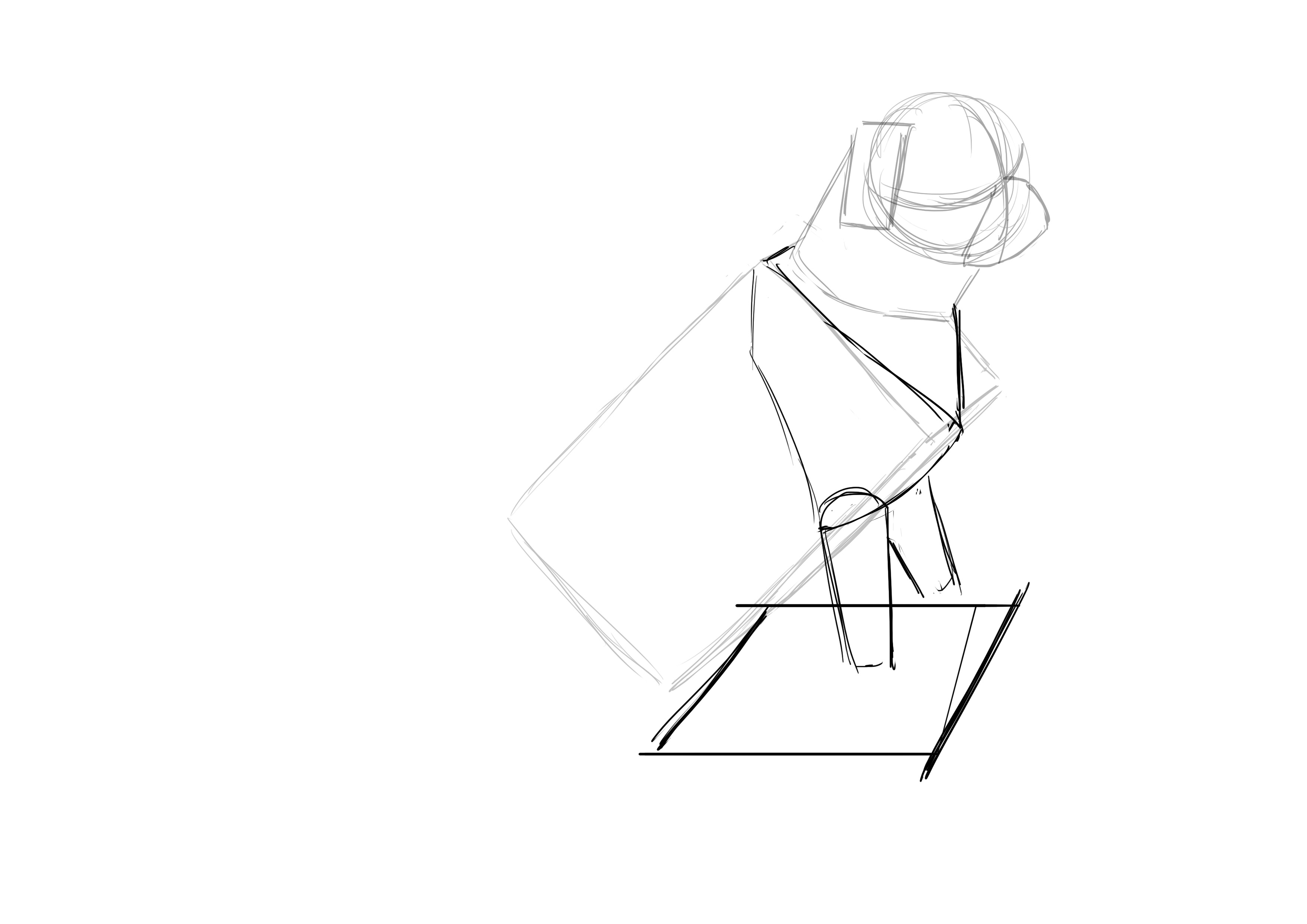 Pattes avant du carlin en perspective