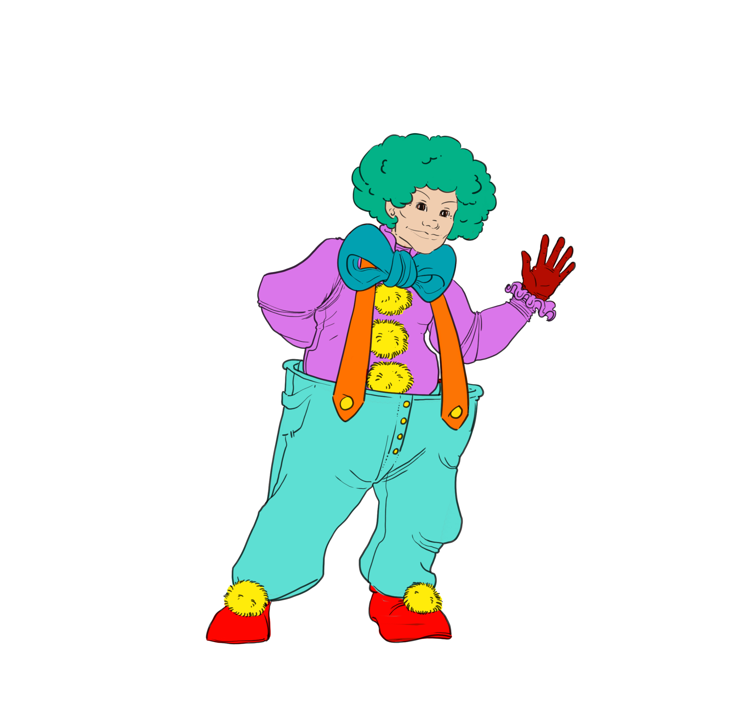 appliquer la couleur au dessin de clown