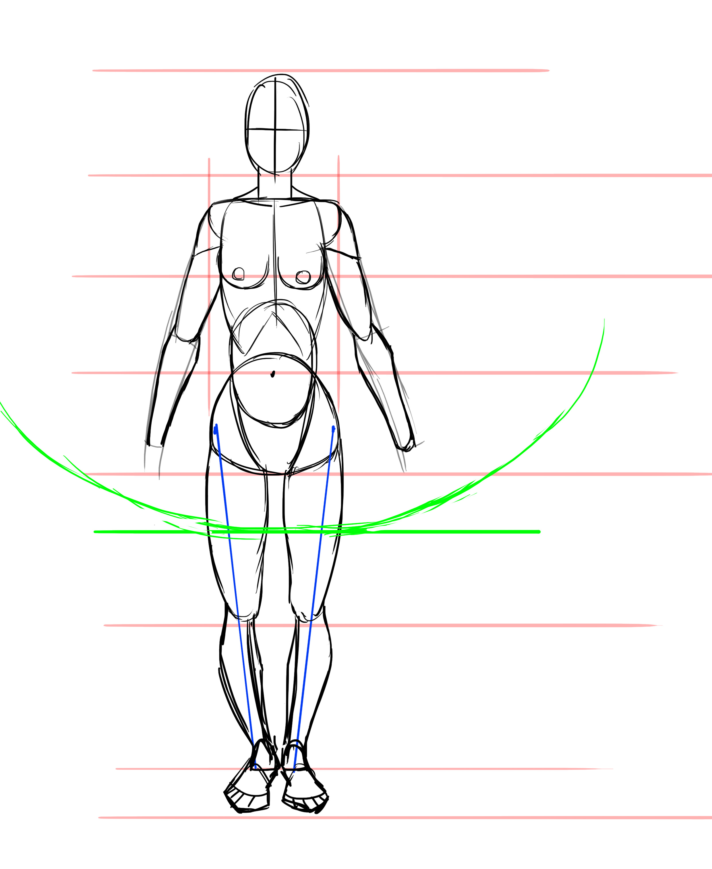 dessiner les bras d’une femme de face 4