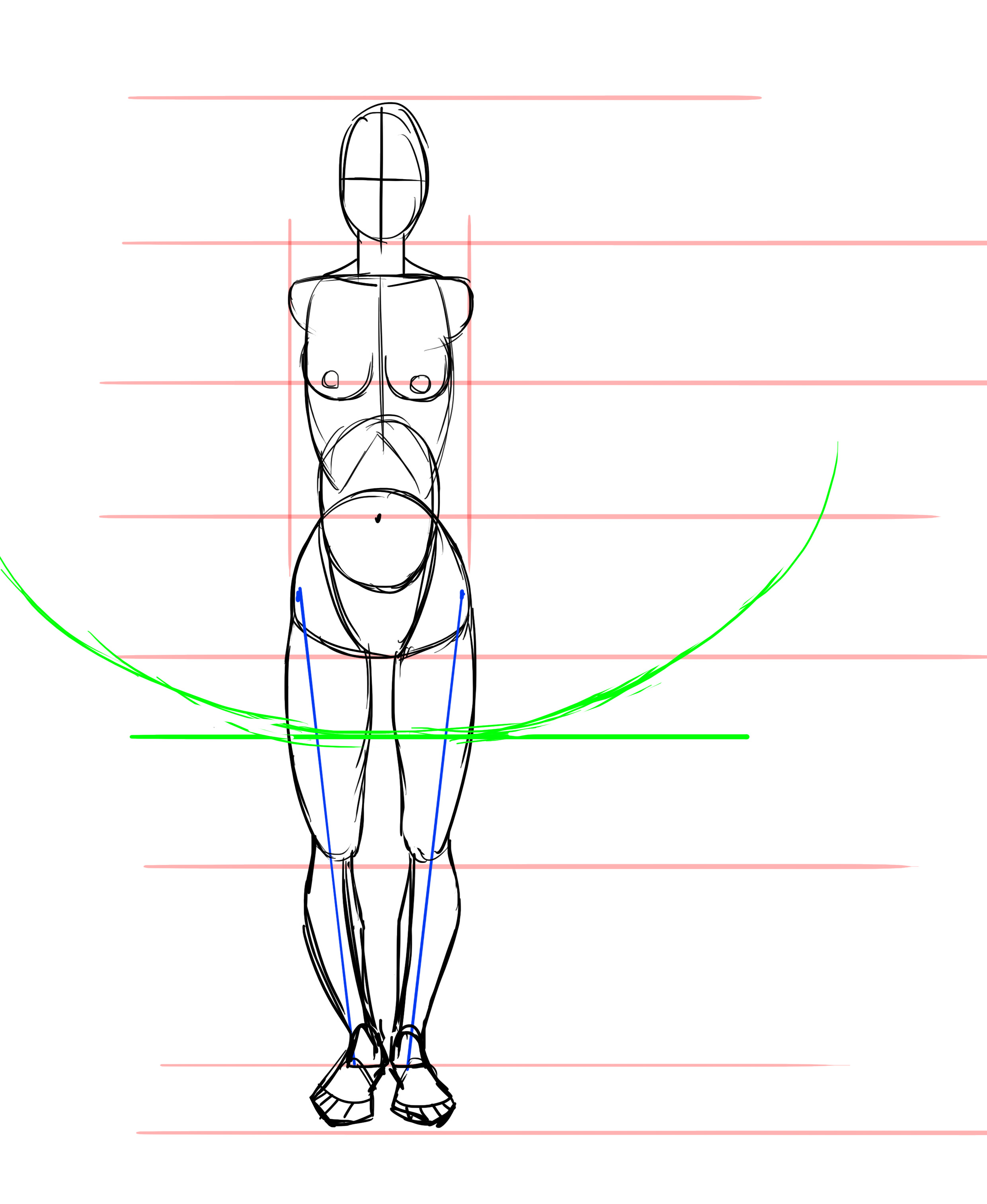 dessiner les bras d’une femme de face