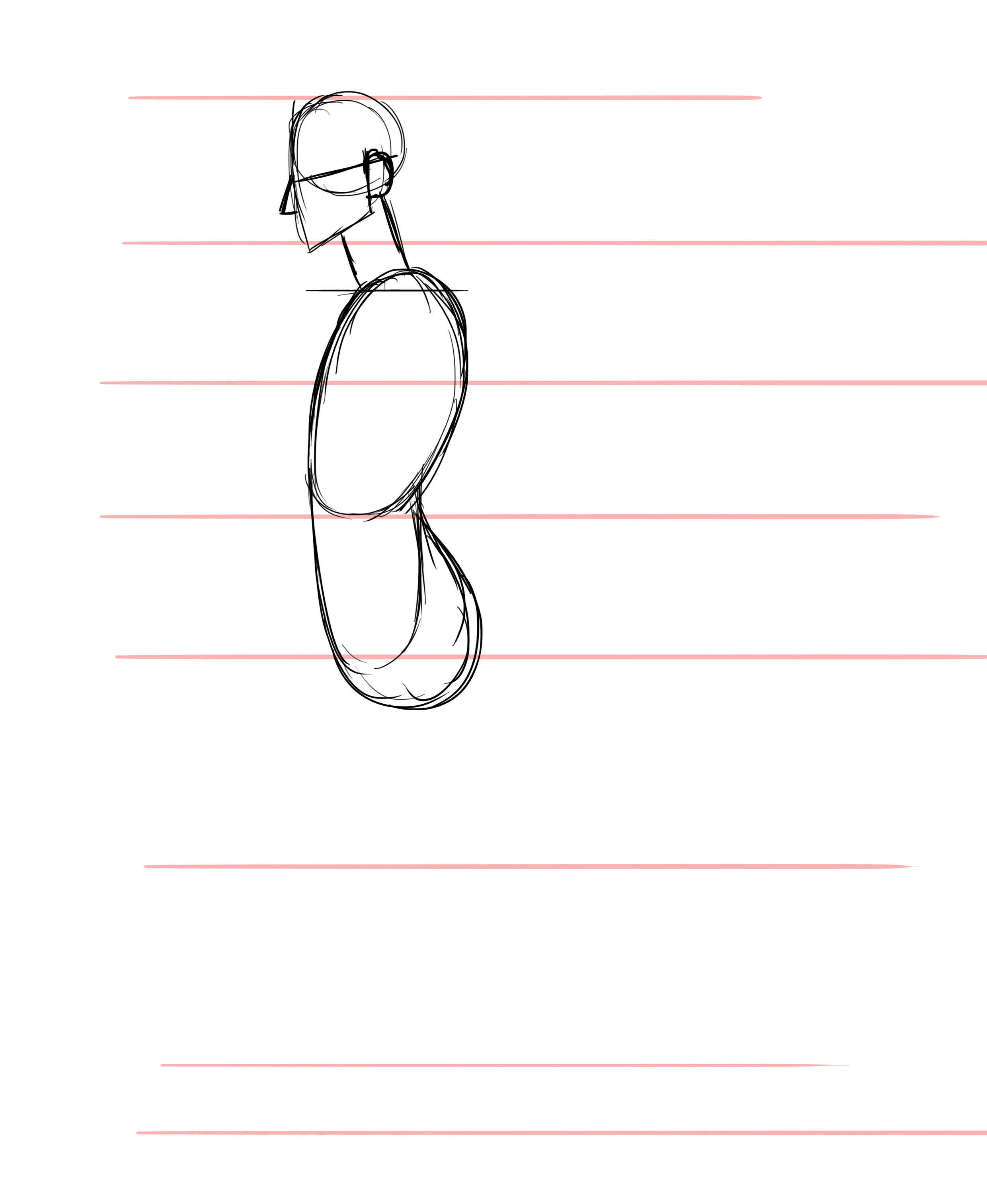 dessiner les fesses d’une femme de profil