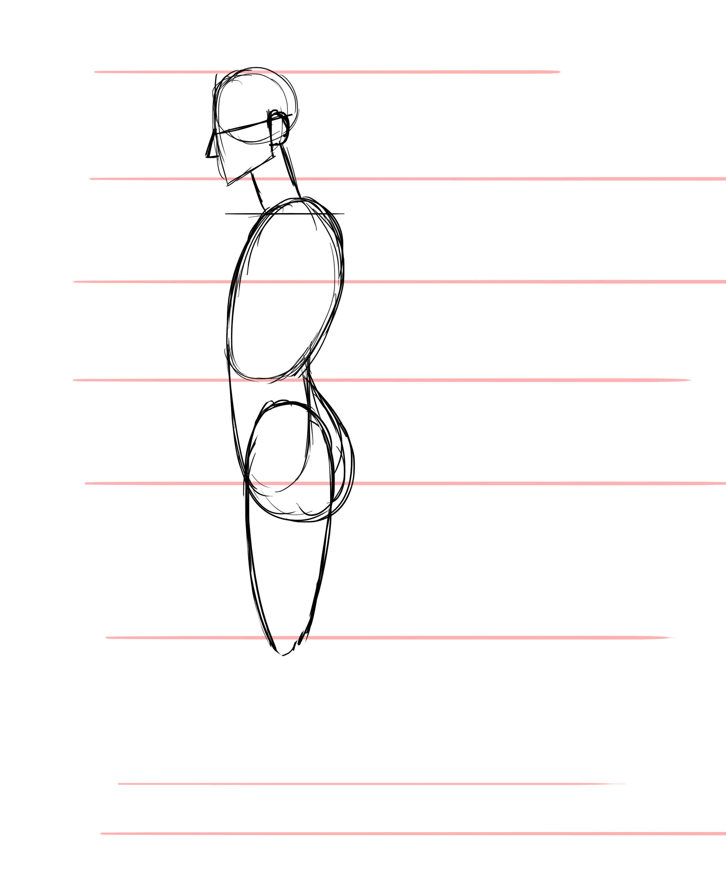 dessiner les jambes d’une femme de profil