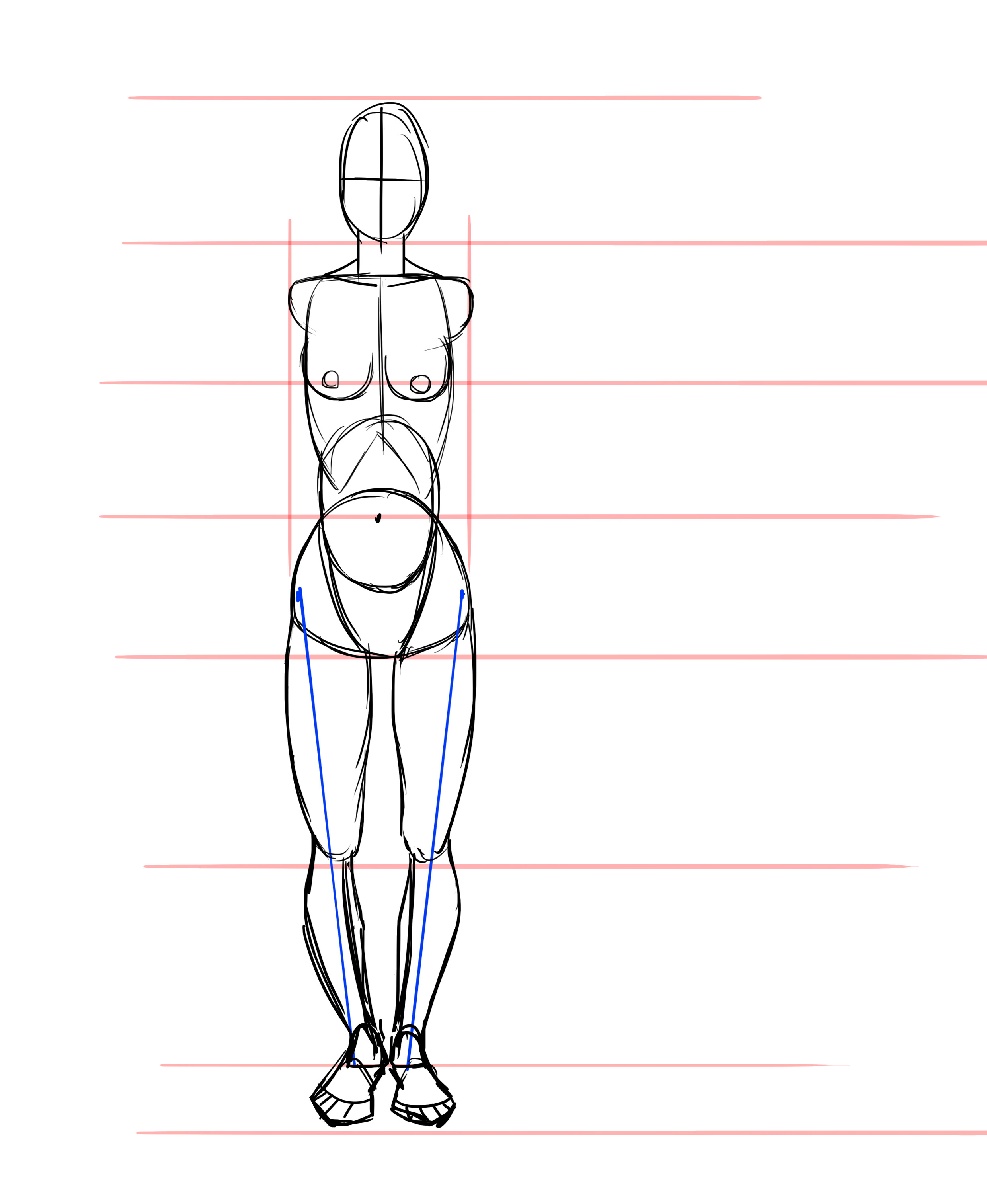 dessiner les pieds d’une femme de face 2