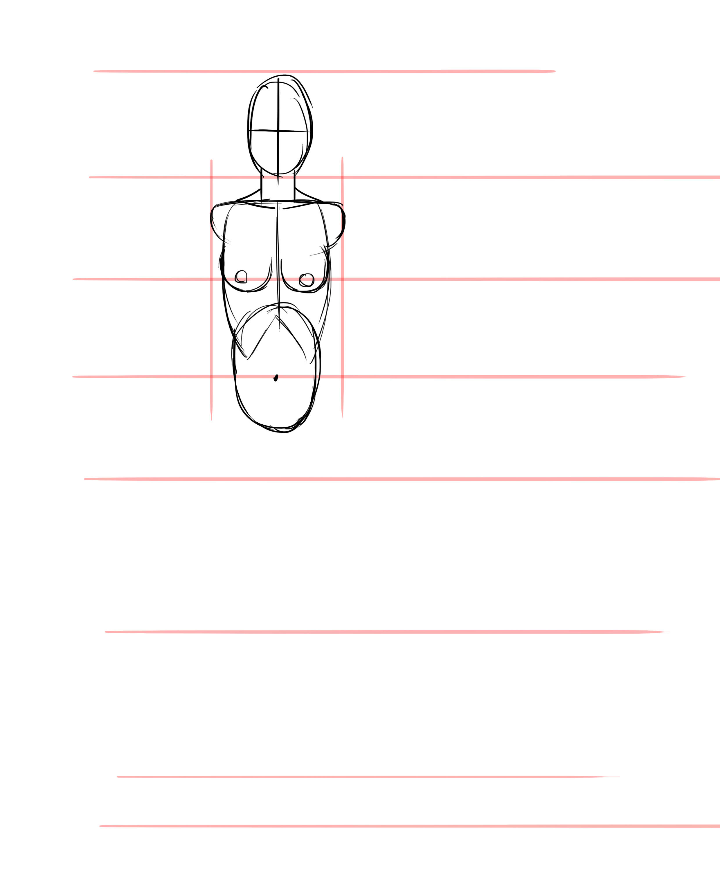 dessiner le ventre d’une femme de face