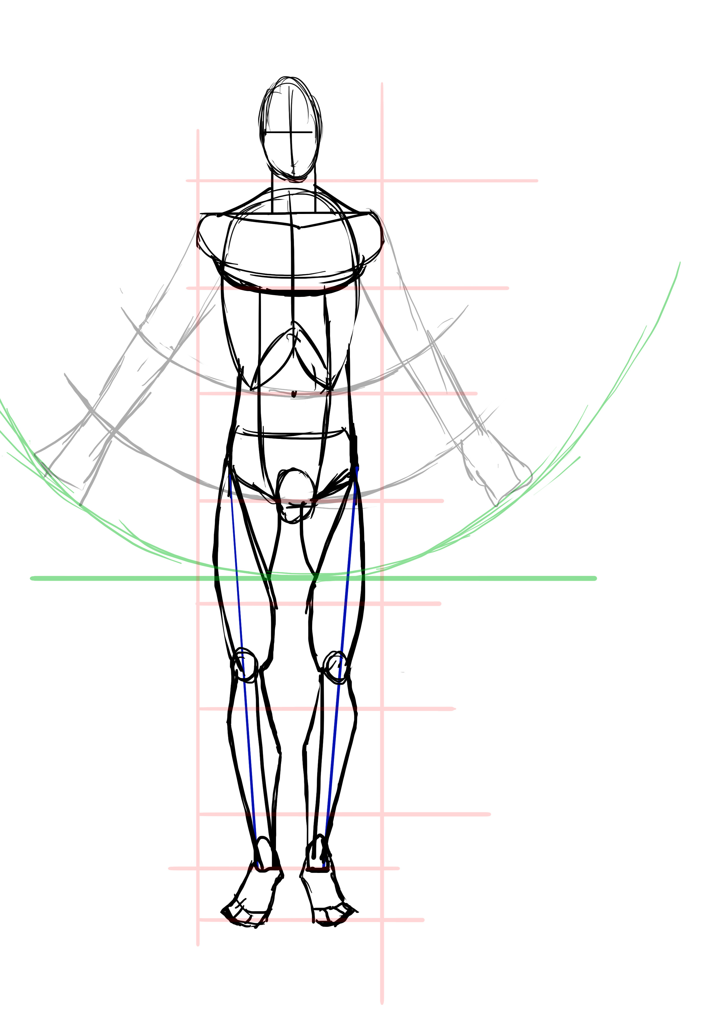 dessiner les bras d’un homme de face 2