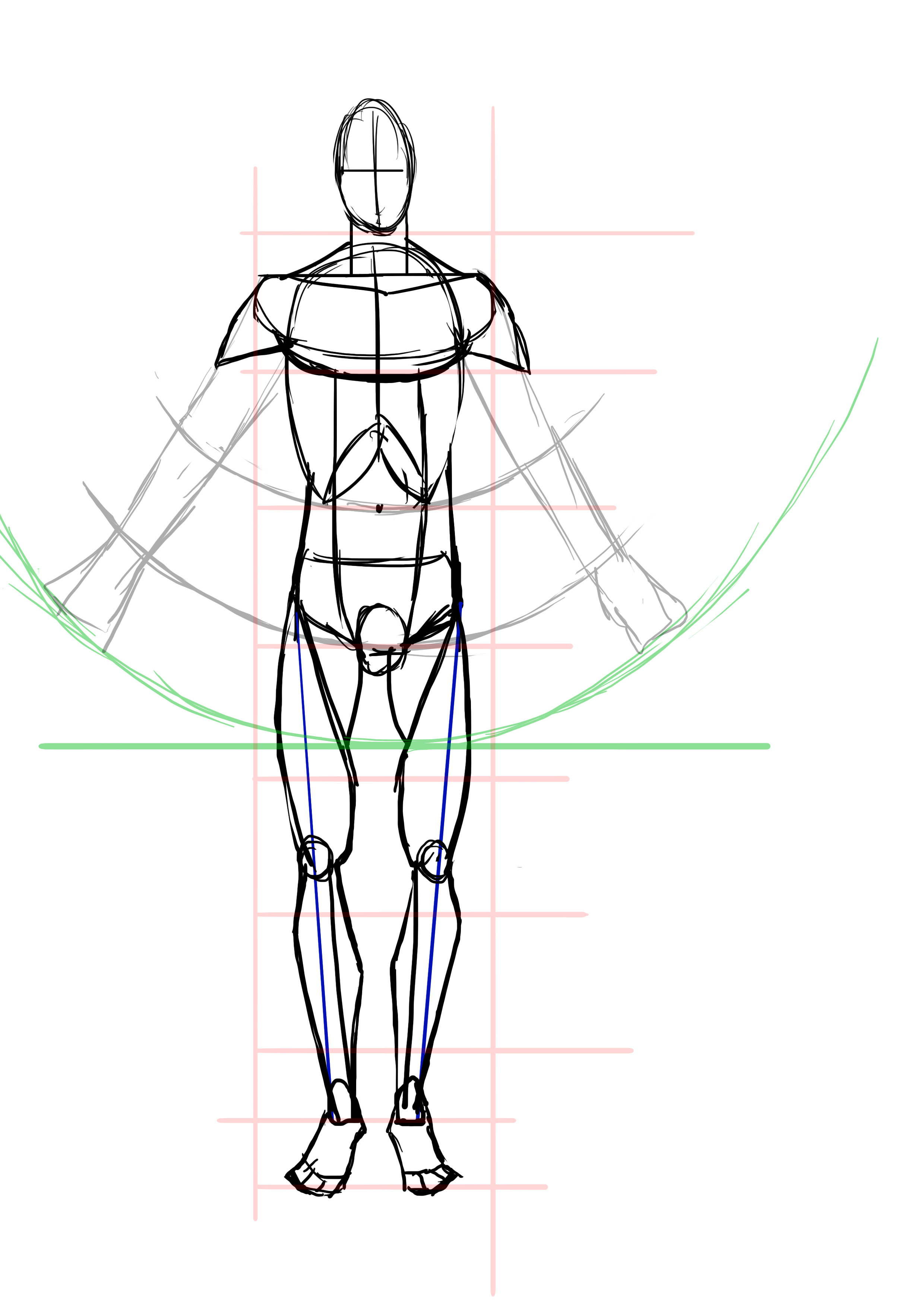 dessiner les bras d’un homme de face 3