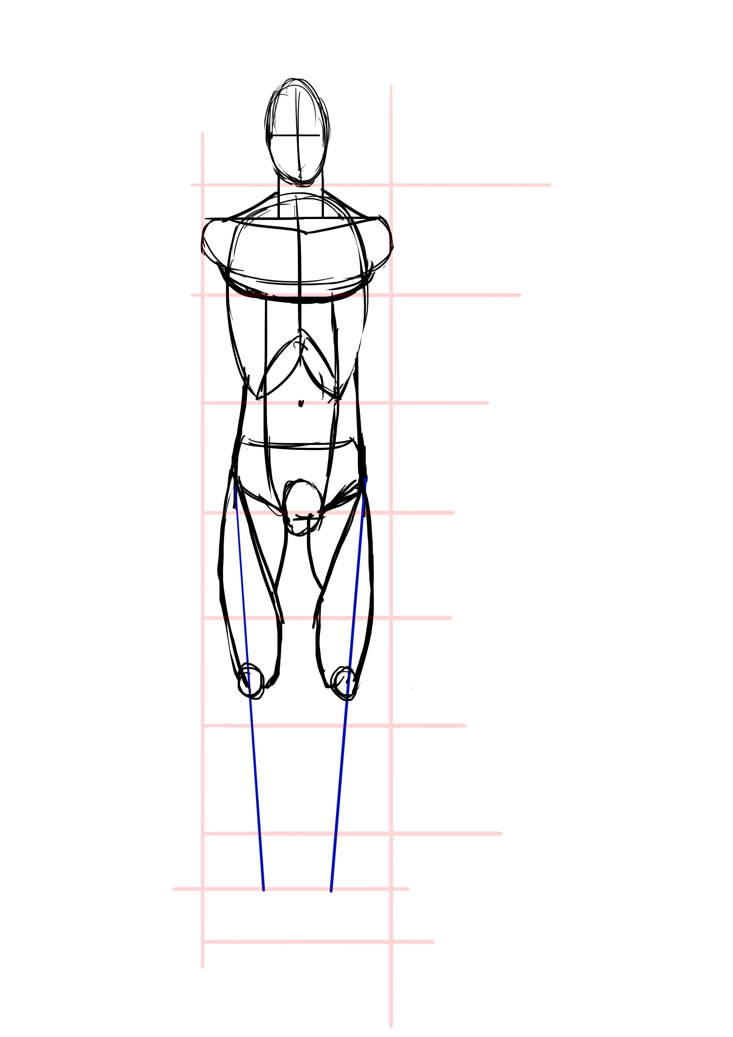 dessiner les cuisses d’un homme de face 2