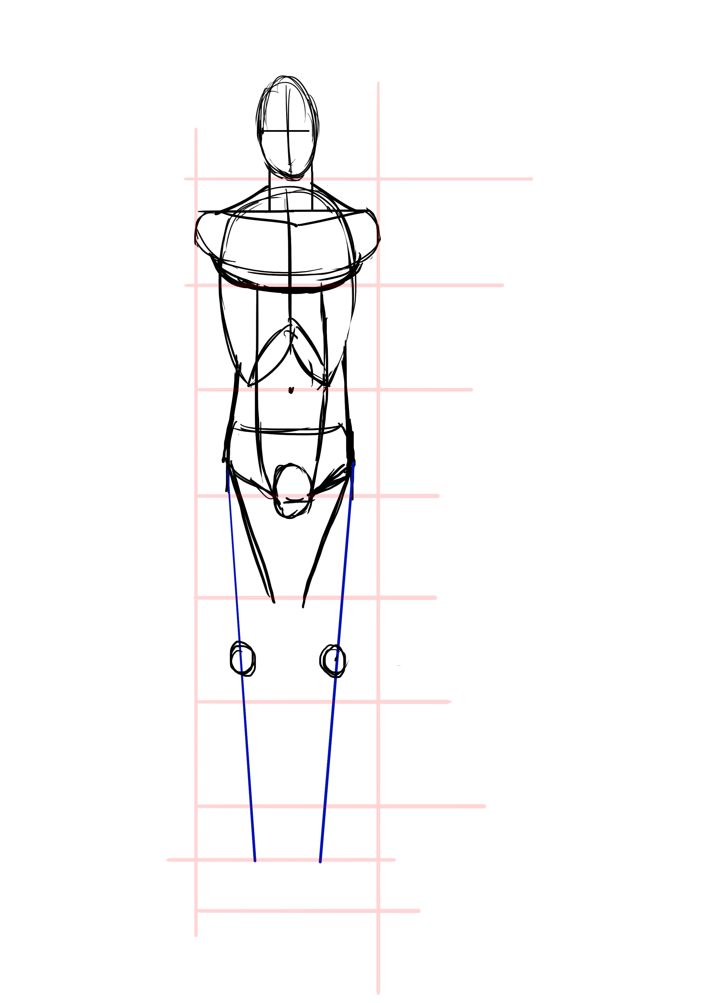dessiner les cuisses d’un homme de face