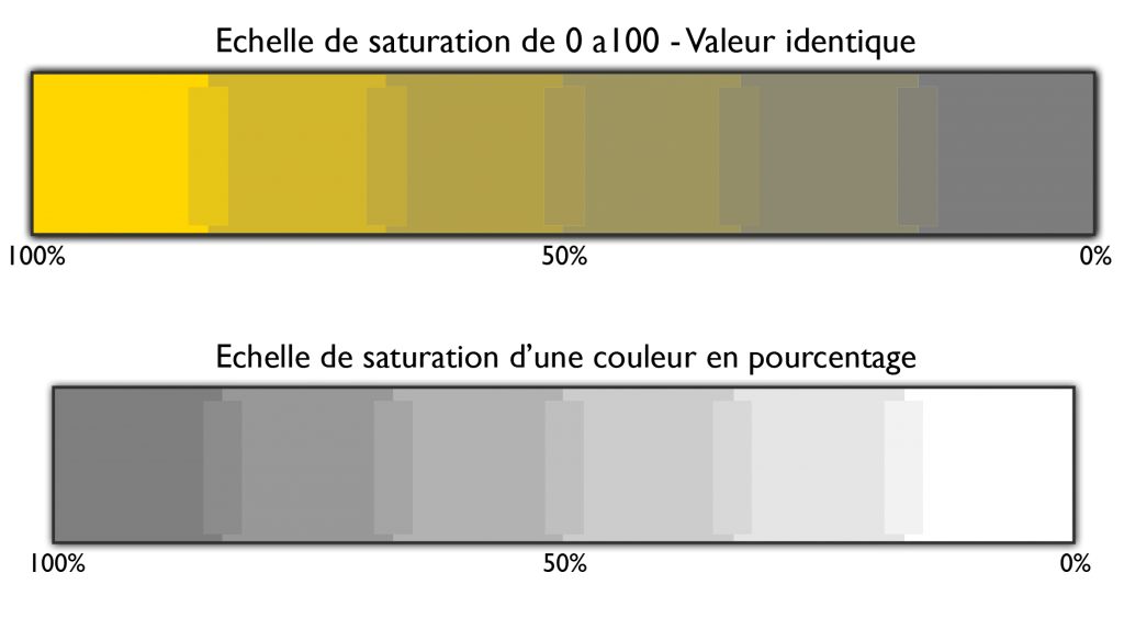Echelle de saturation des couleurs à valeur identique 1