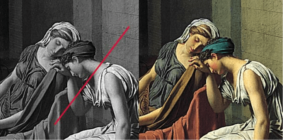 Comprendre les valeurs de couleur sur une peinture de David