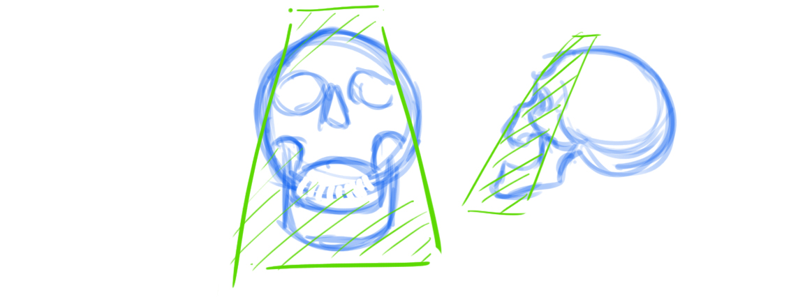 définir le point de vue du dessin de crâne