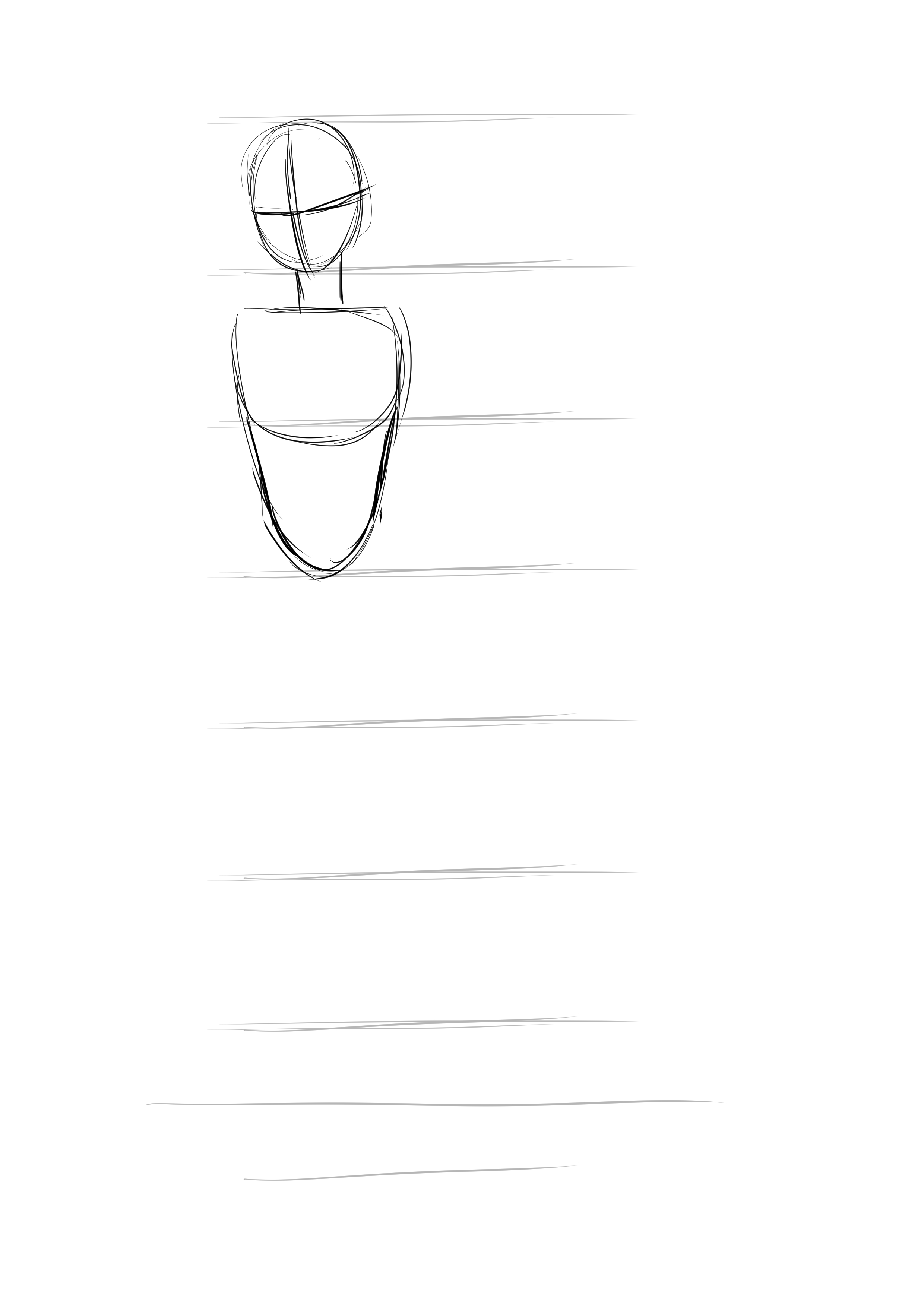 croquis du buste d’une fille manga