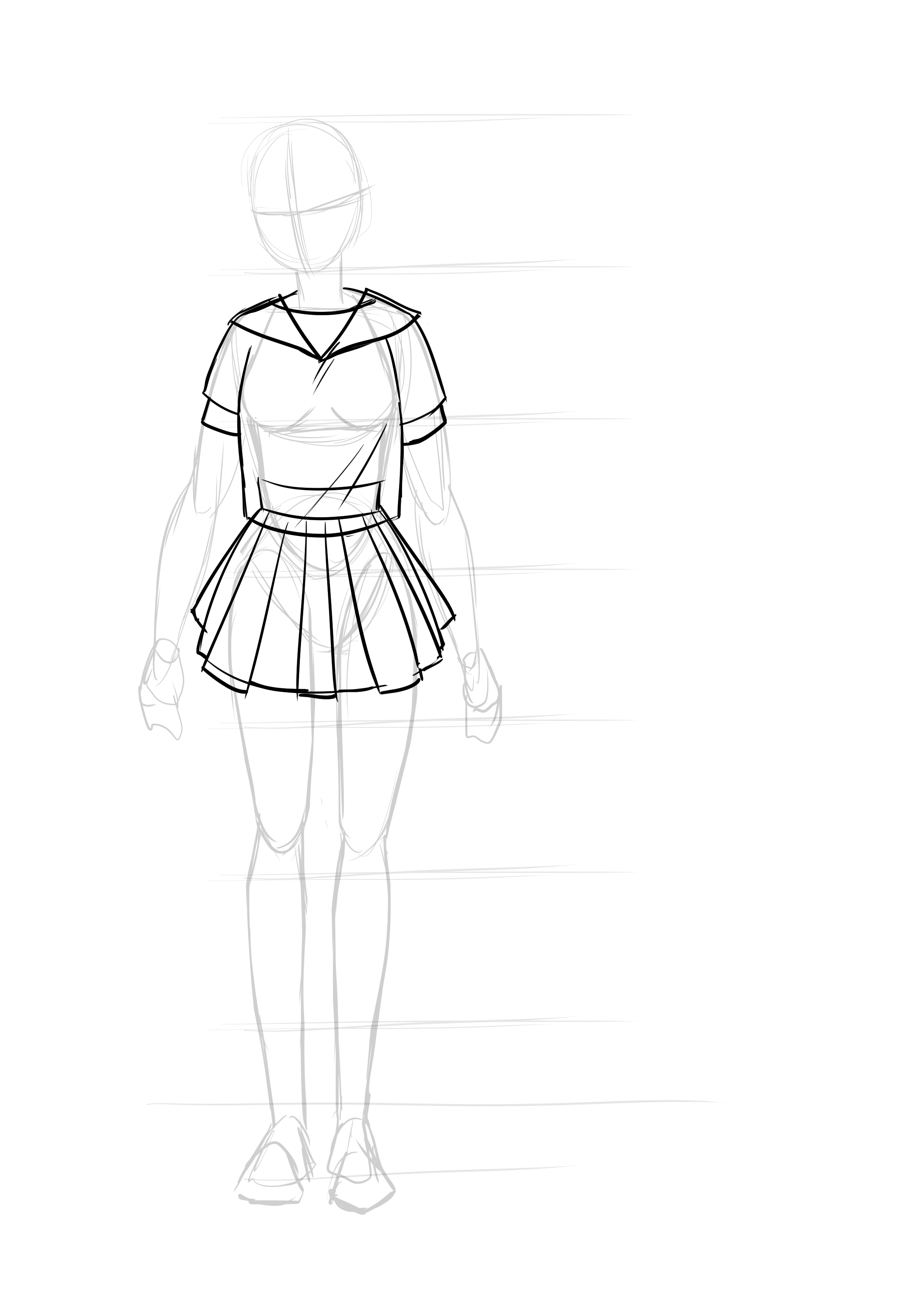 dessiner un petit châle d’une fille manga