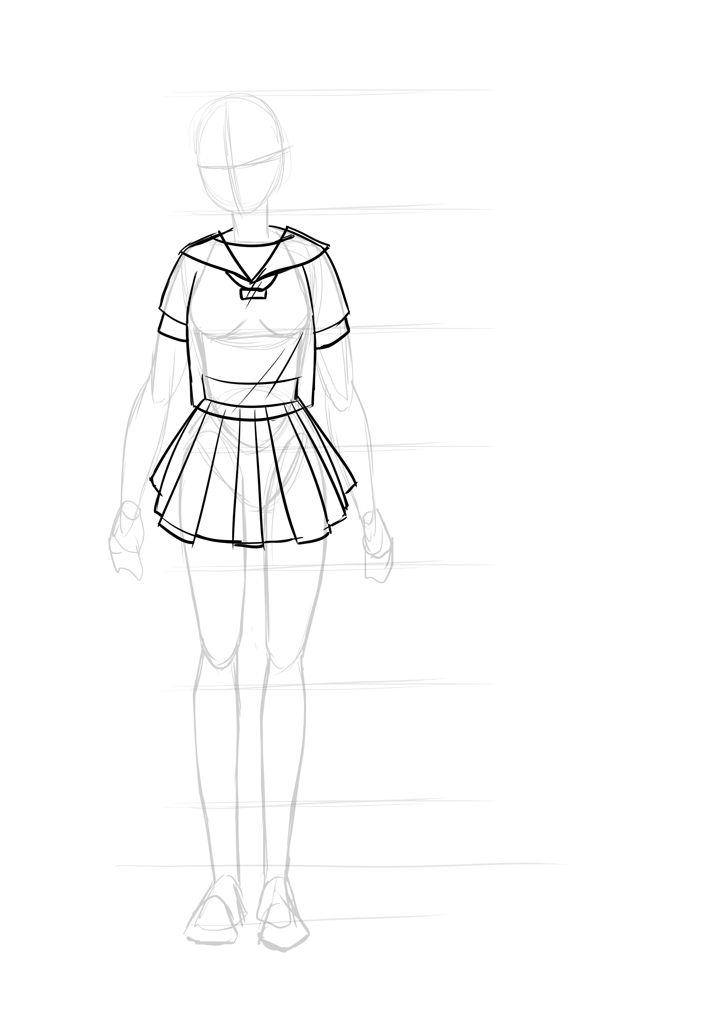 dessiner un petit foulard d’une fille manga