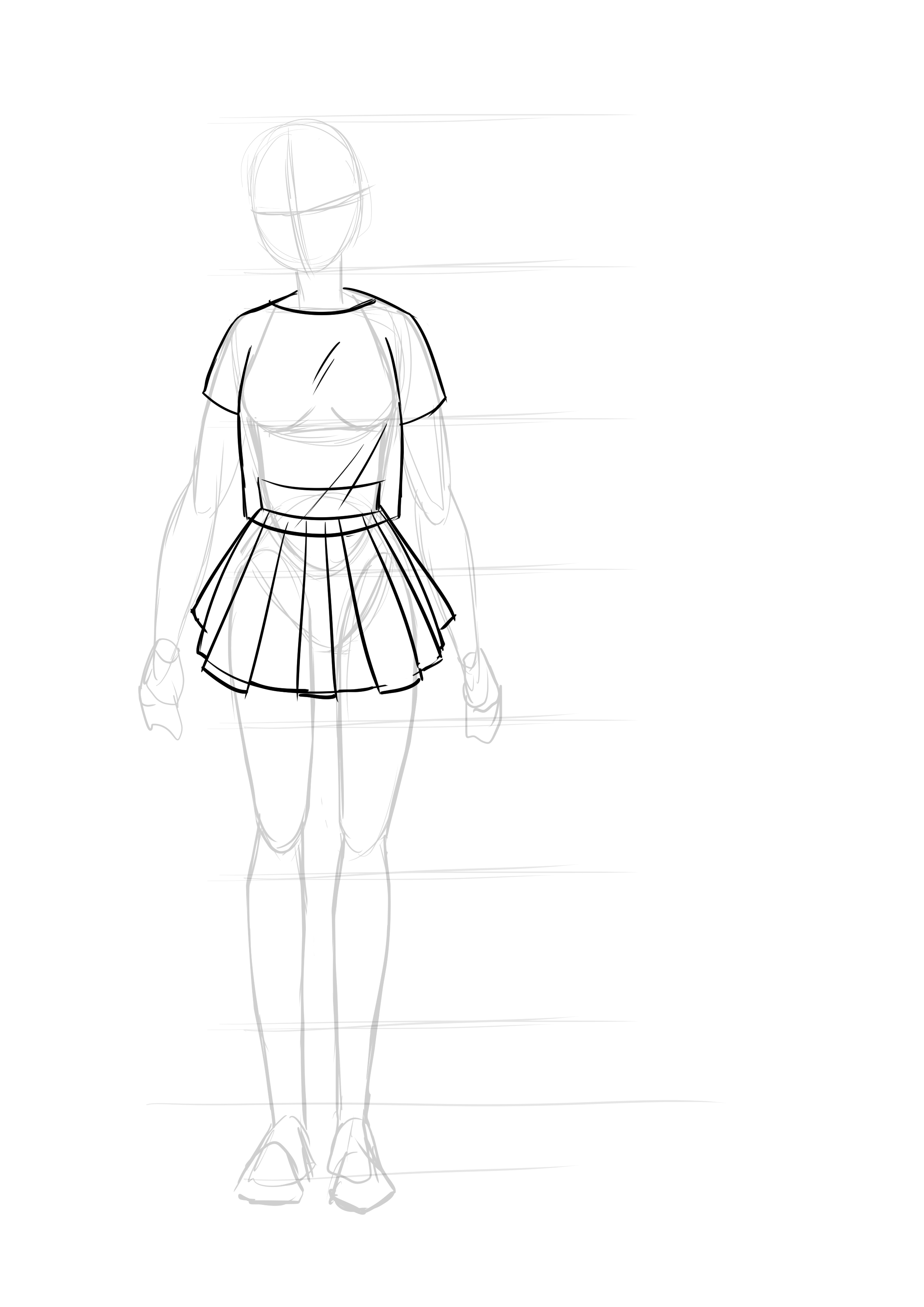 dessiner les plis des vêtements de fille manga