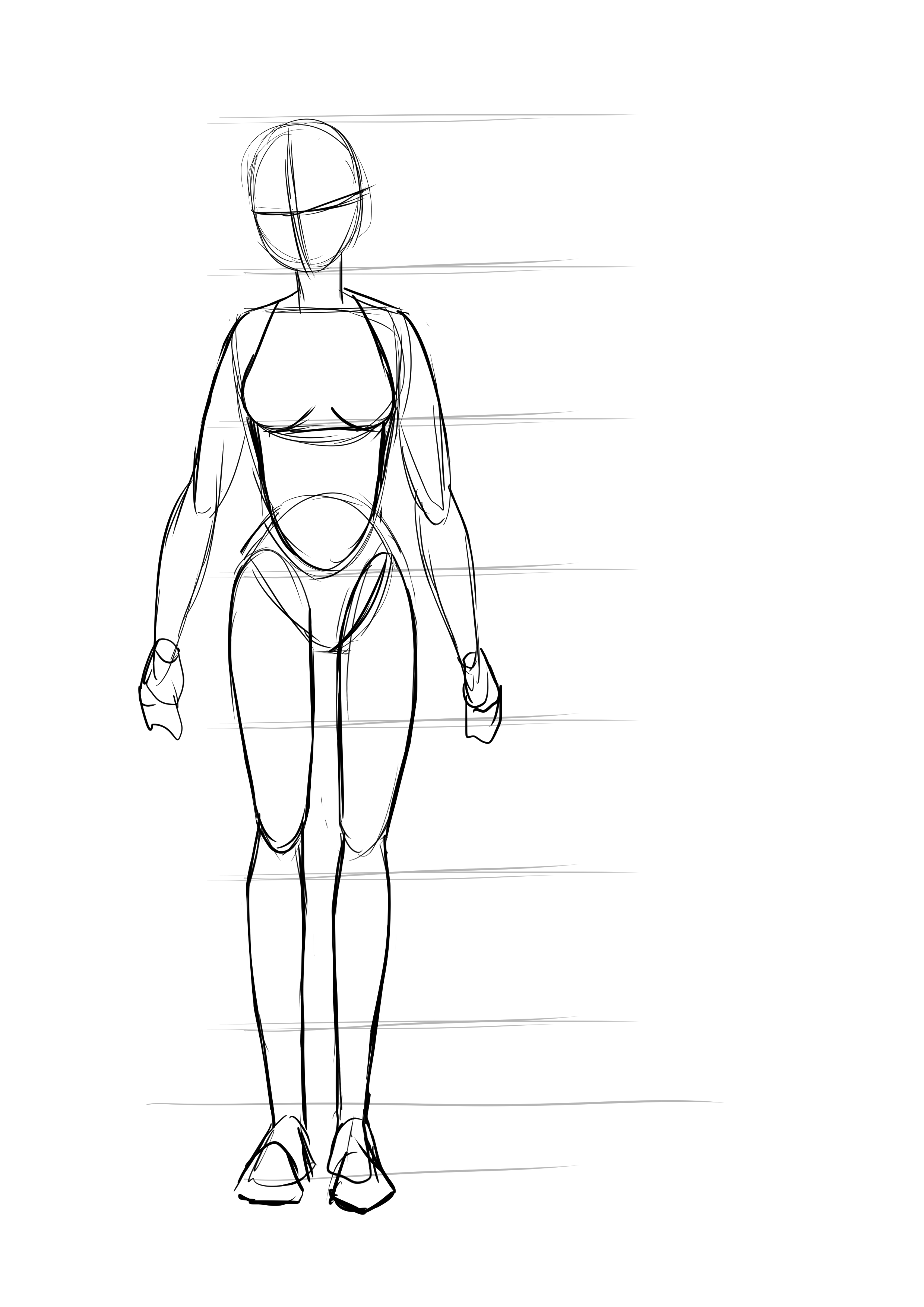 dessin de la poitrine d’une fille manga