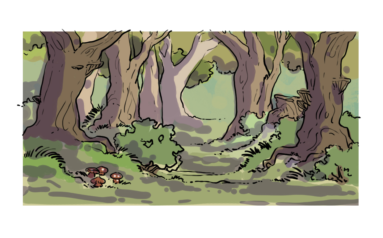 appliquer les ombres au dessin de forêt