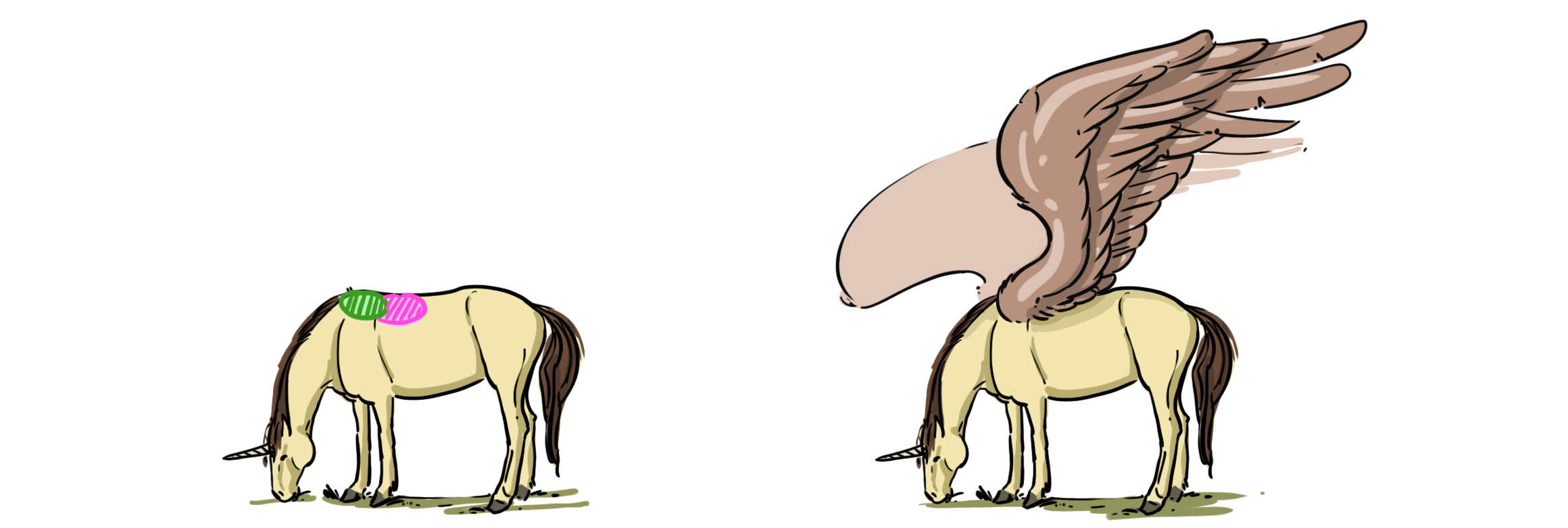 dessiner une licorne avec des ailes