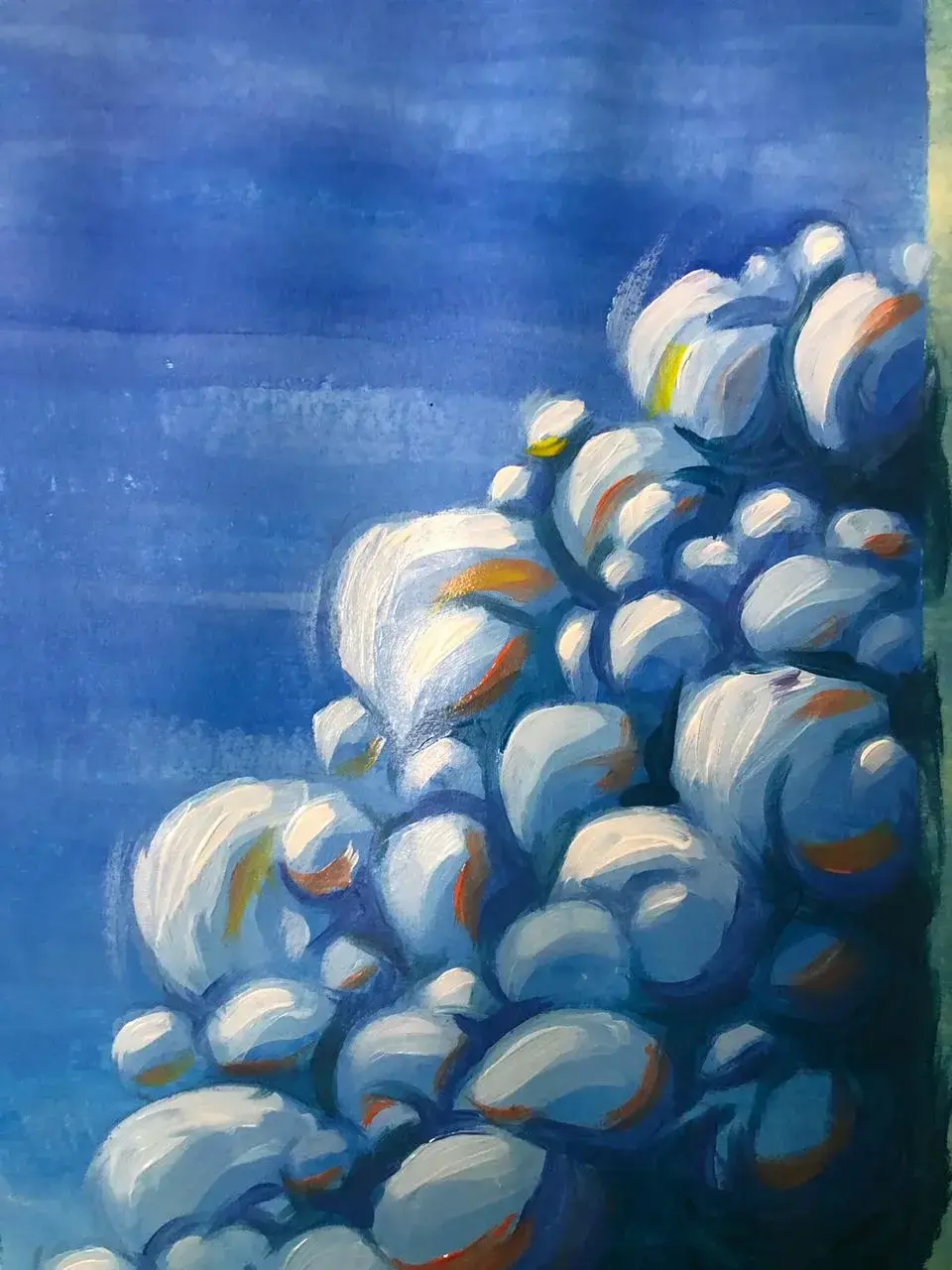 Acrylmalerei von Wolken