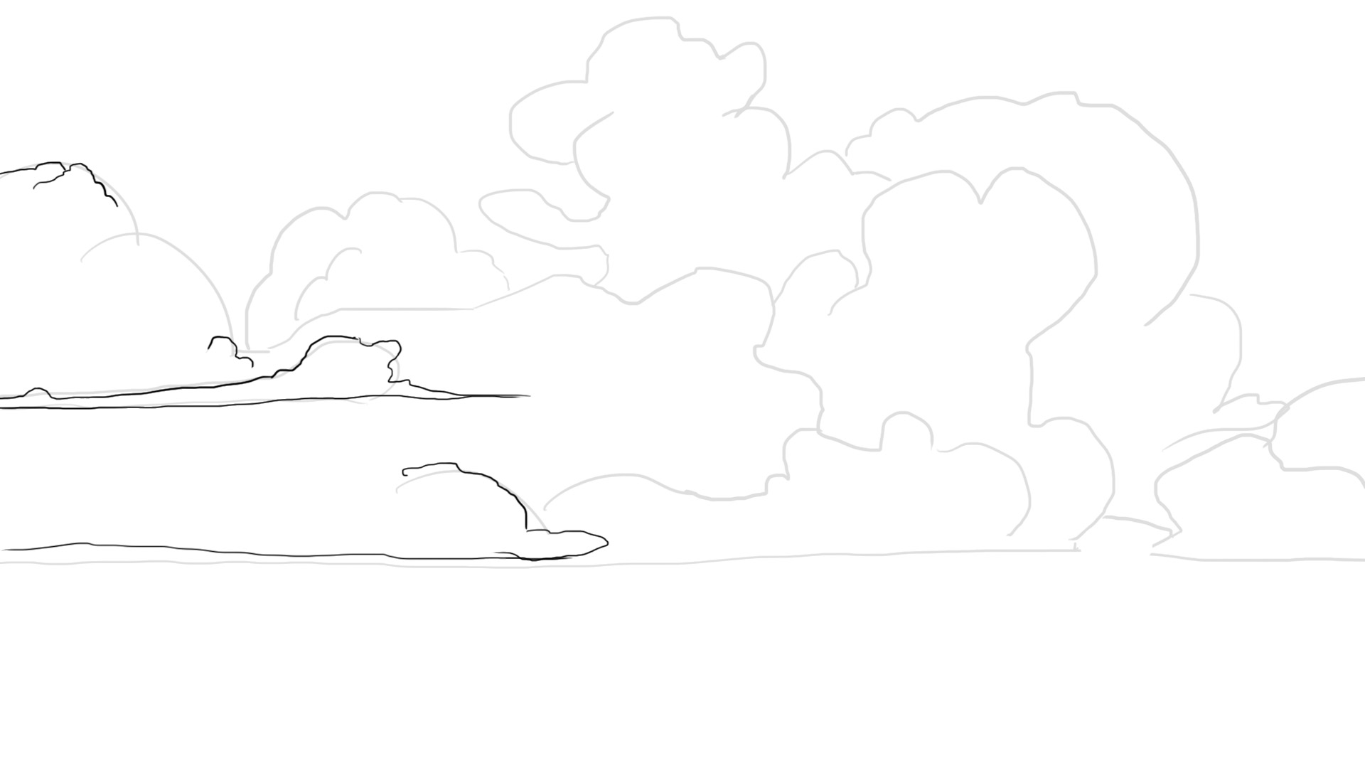 Détails du dessin de nuage dense 