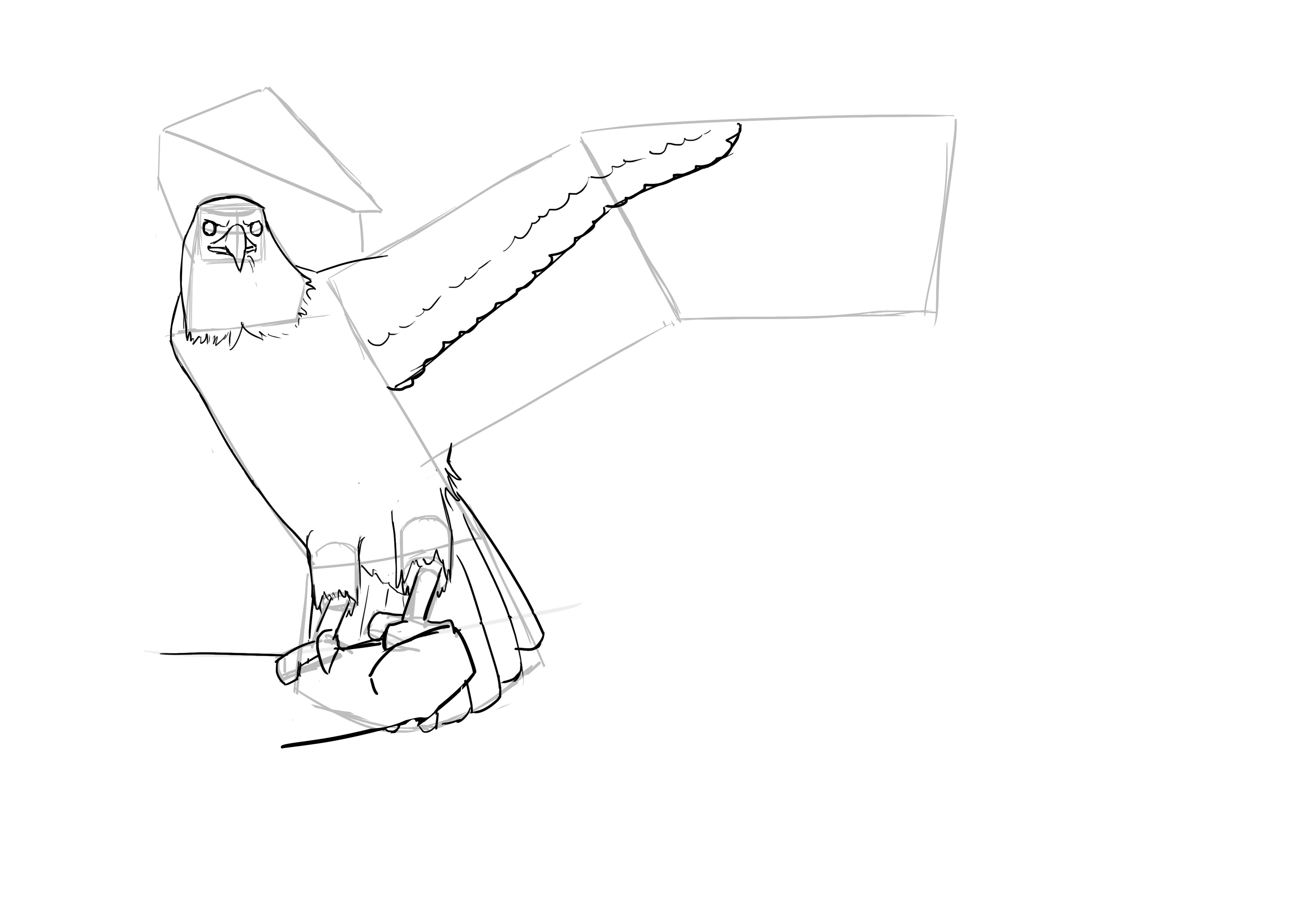 Dessin des ailes de l'oiseau 2