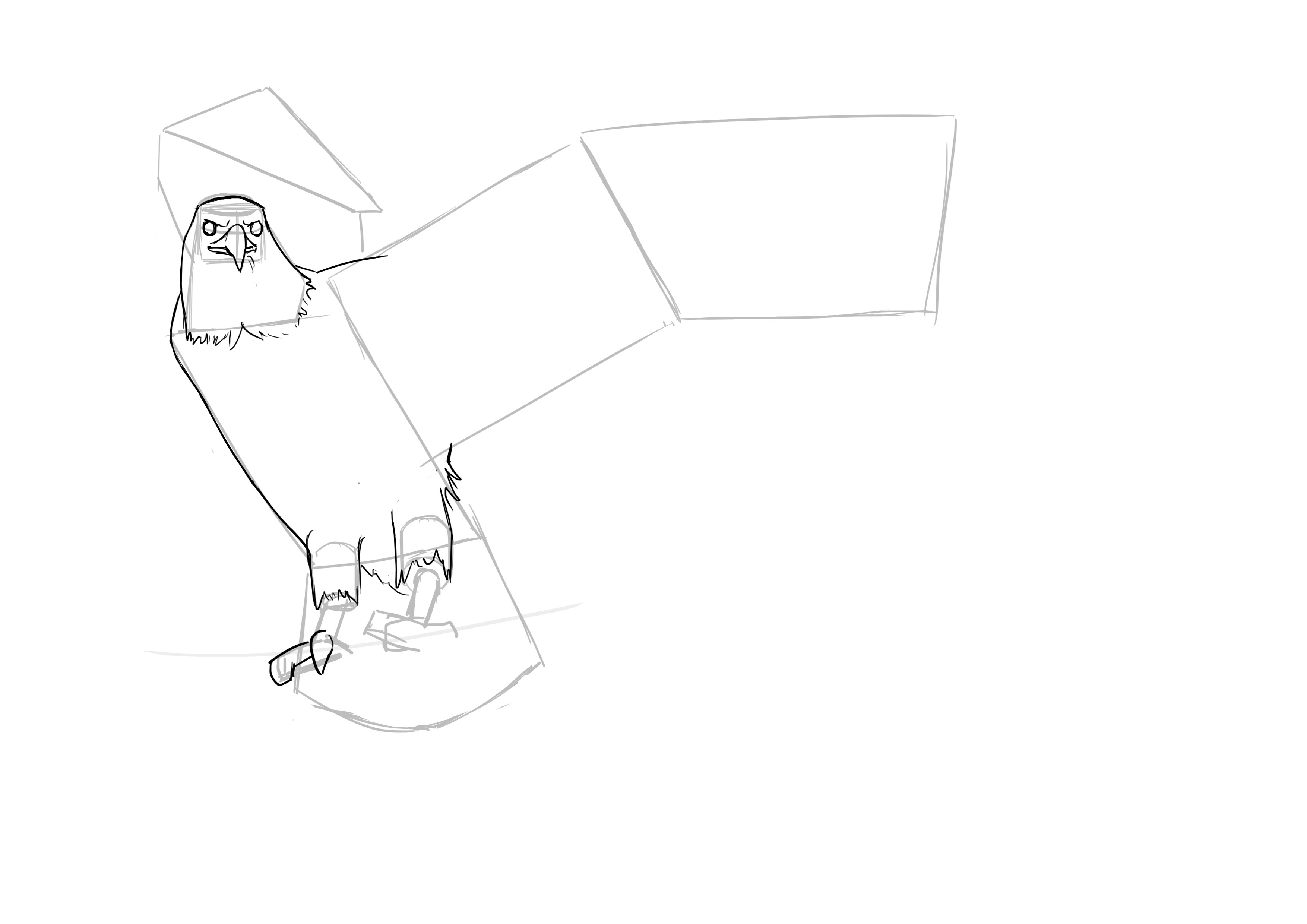 Dessin du corps de l'oiseau