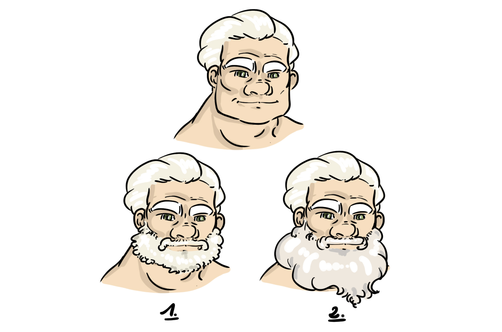 dessiner le visage et la barbe du Père Noël