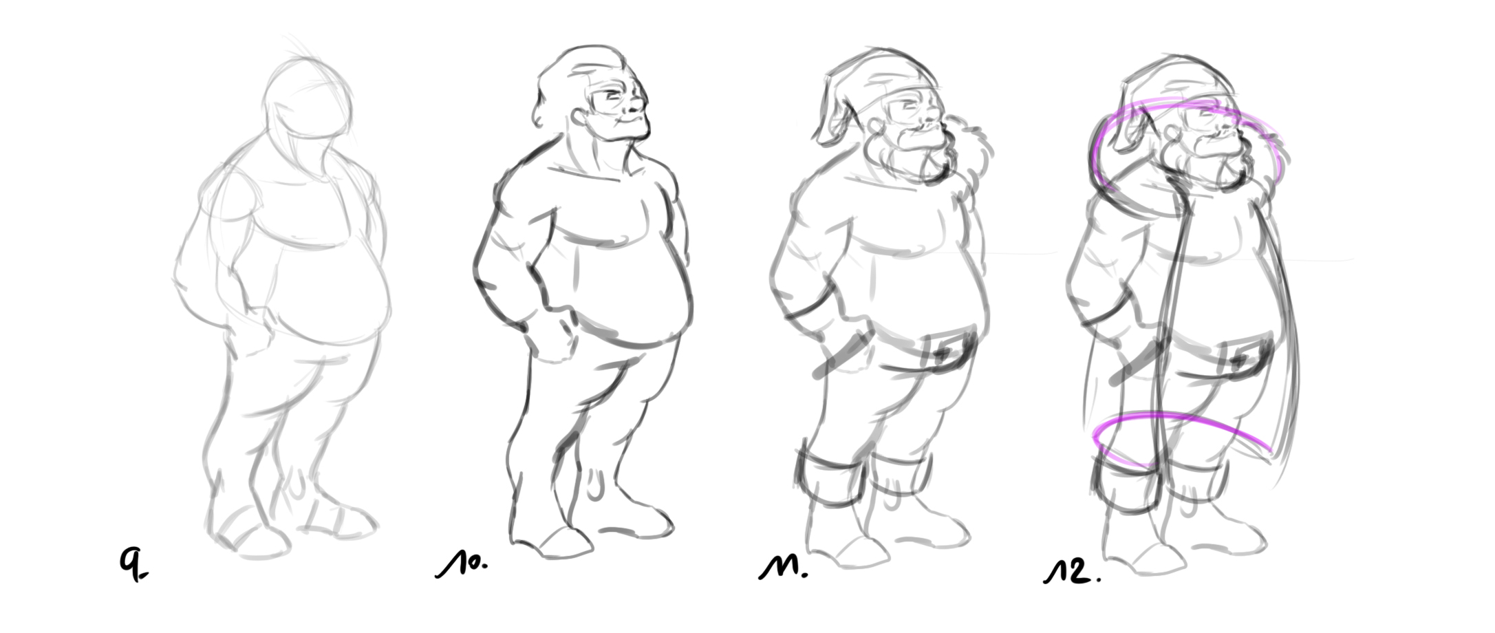 réaliser un dessin de Père Noël étape 3