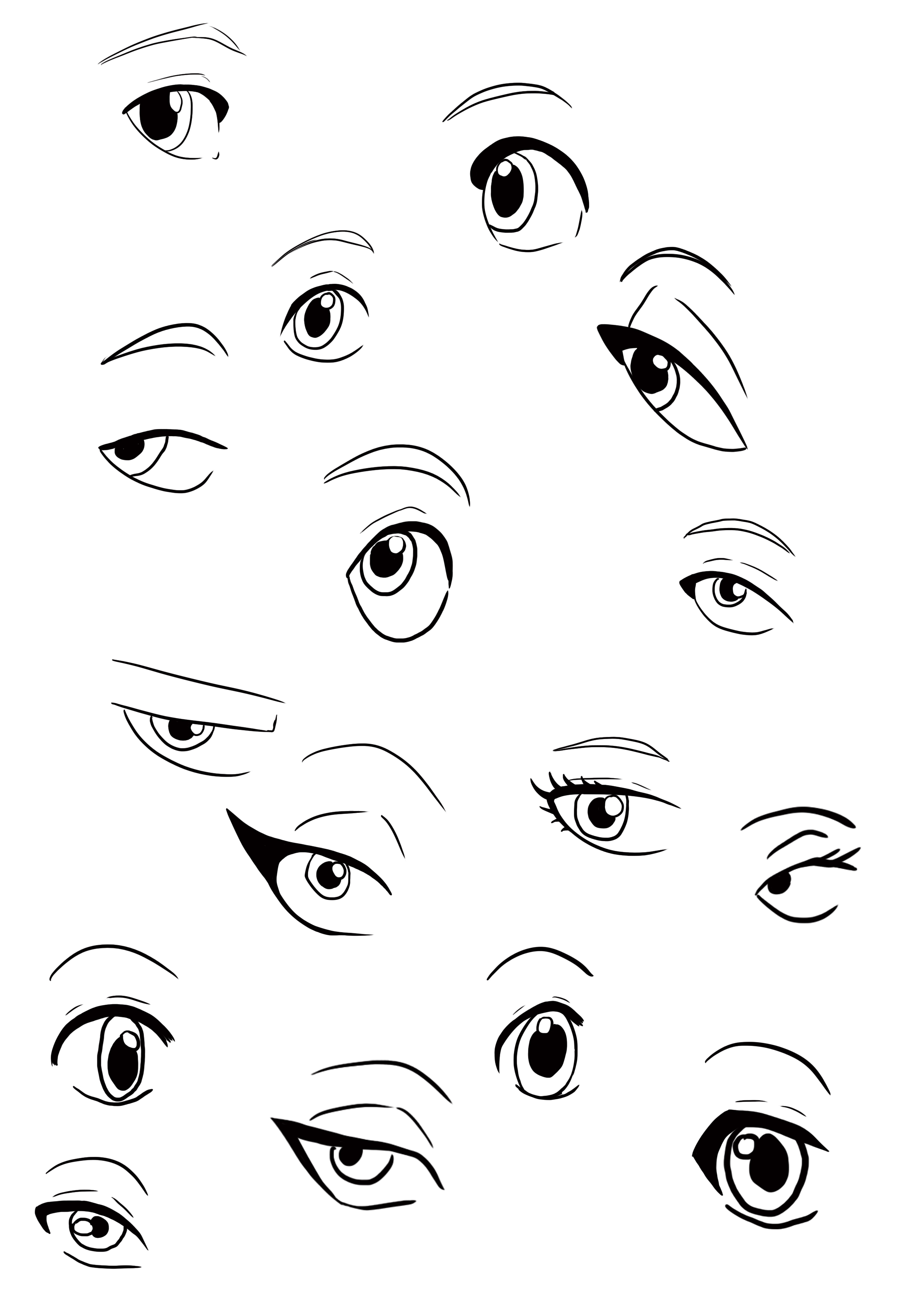 dessins des yeux d'un personnage