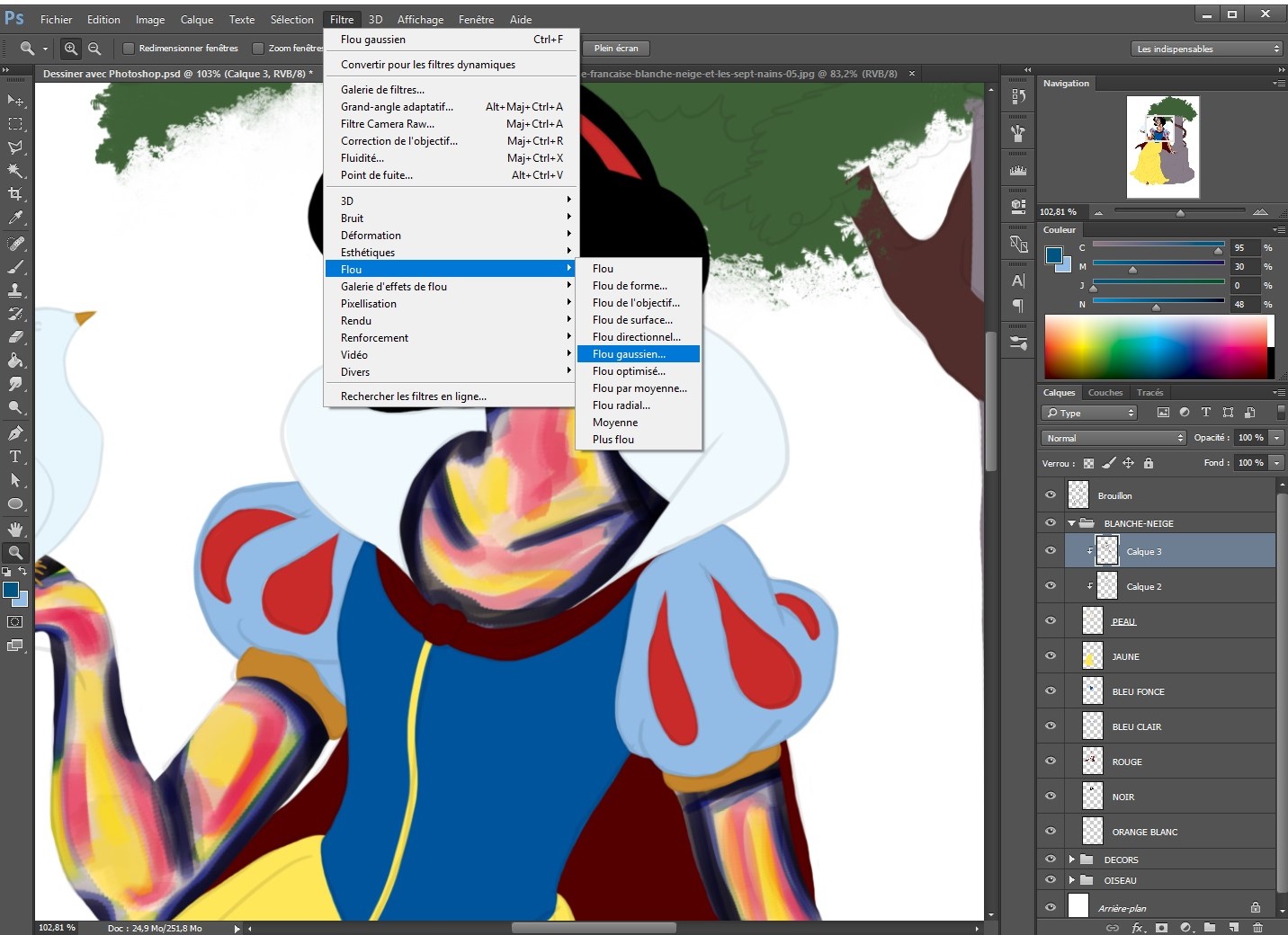 Appliquer les ombres et lumières à la peau sur le dessin 2