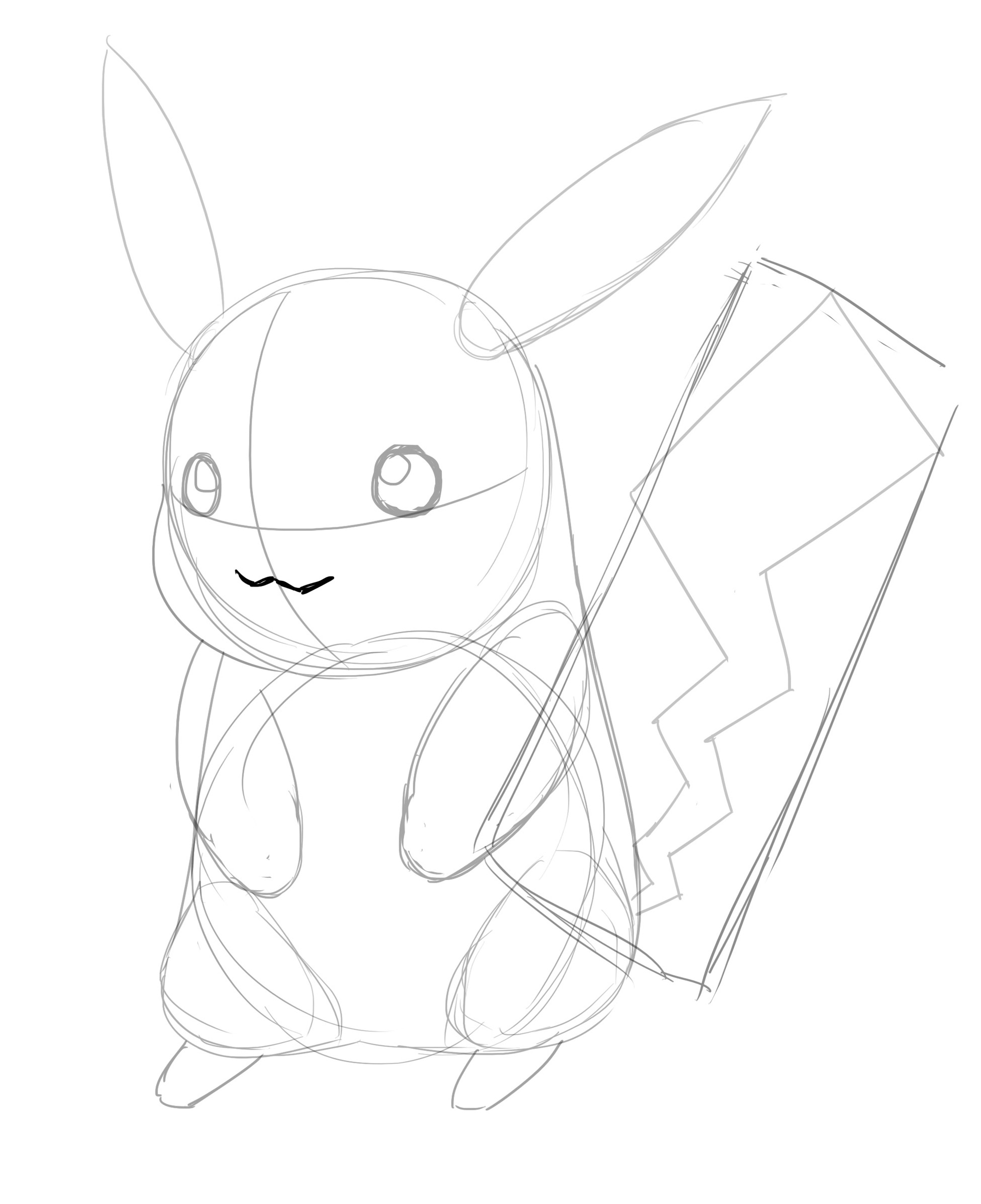 Dessiner la bouche de Pikachu