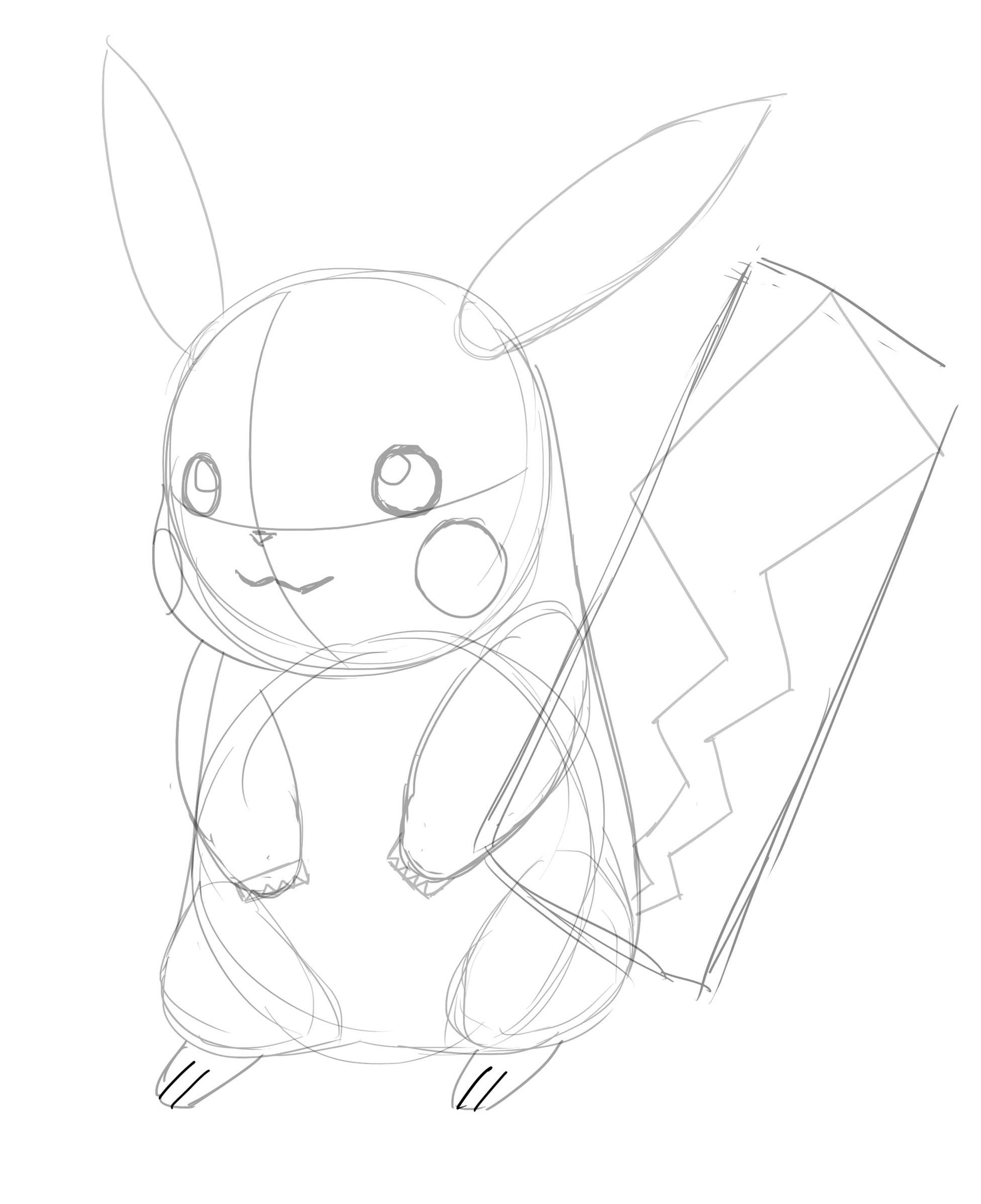 Dessiner le détail des pattes de Pikachu