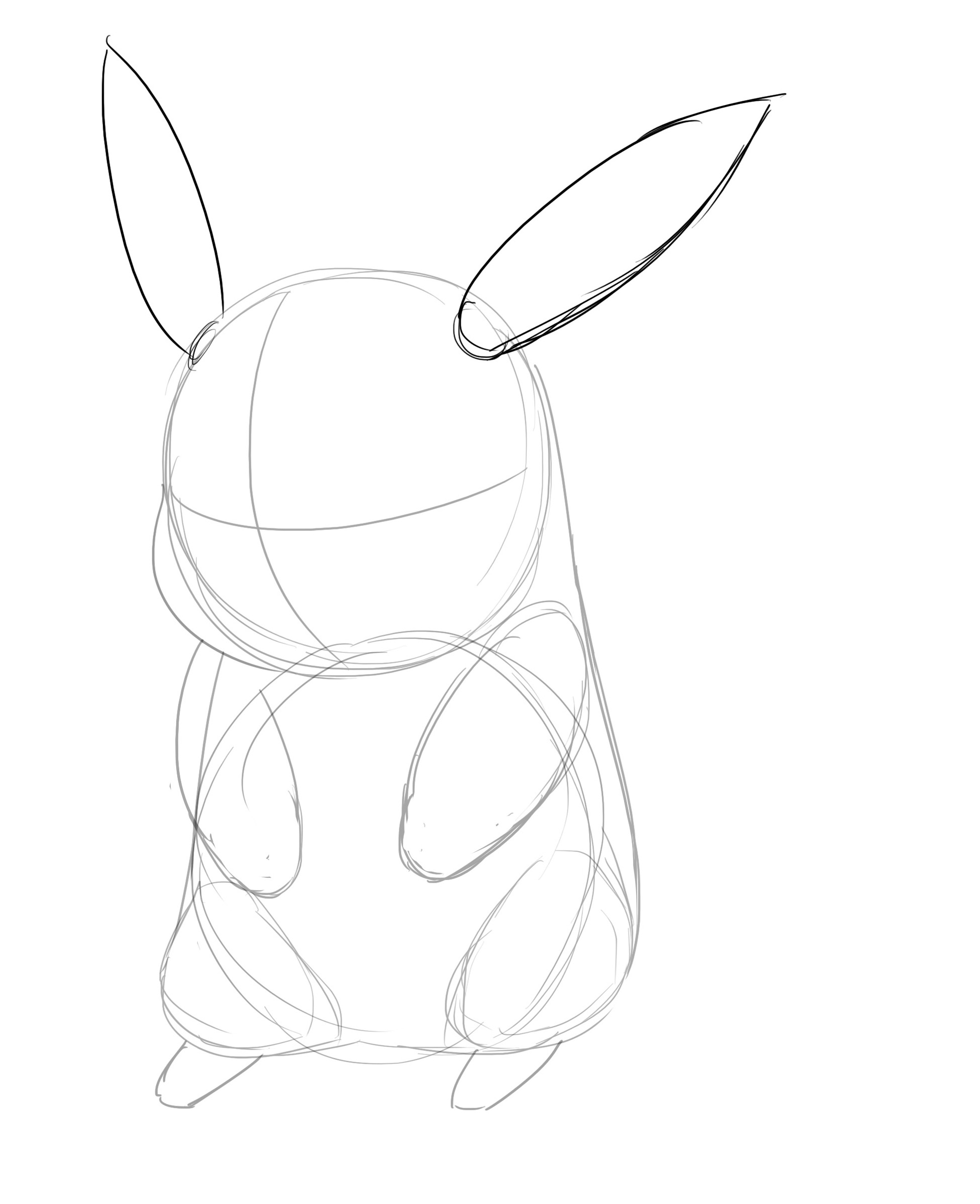 Dessiner les oreilles de Pikachu