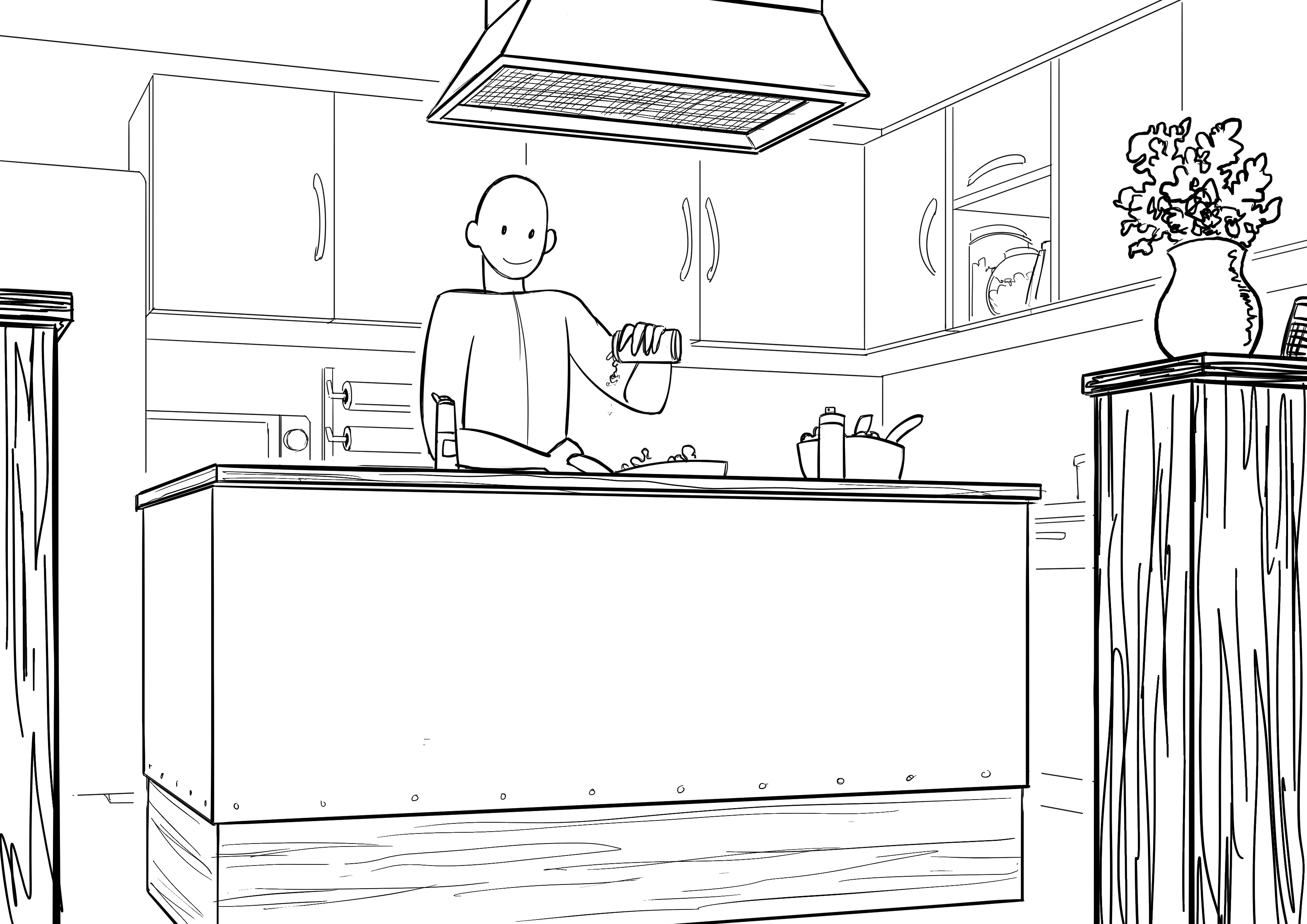 détailler le dessin et utiliser les valeurs de traits pour créer un effet de profondeur