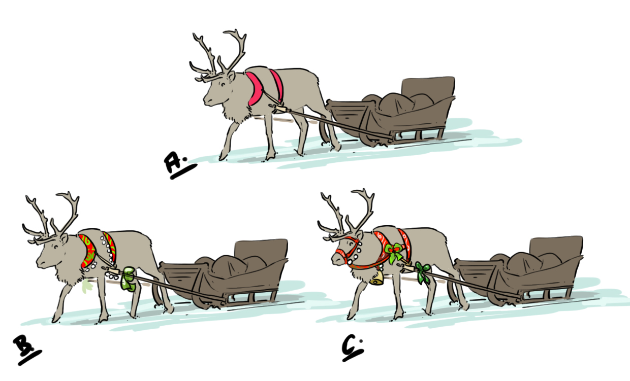 dessiner un renne de Noël
