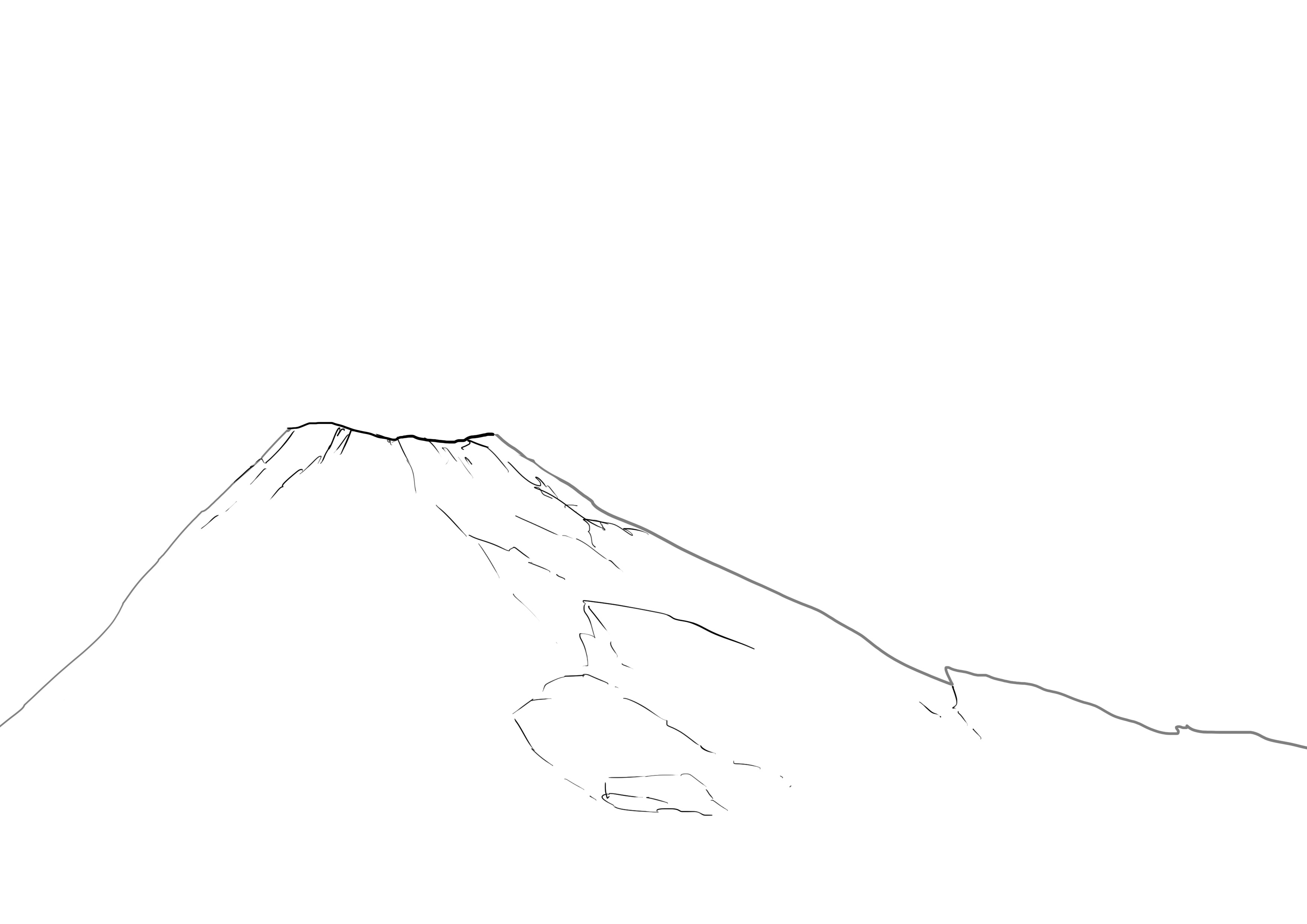 détails du dessin de la montagne du volcan 2